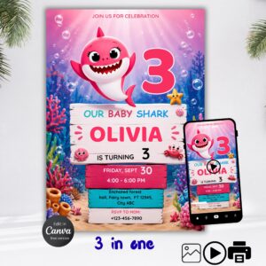 Baby Shark Birthday Invitation