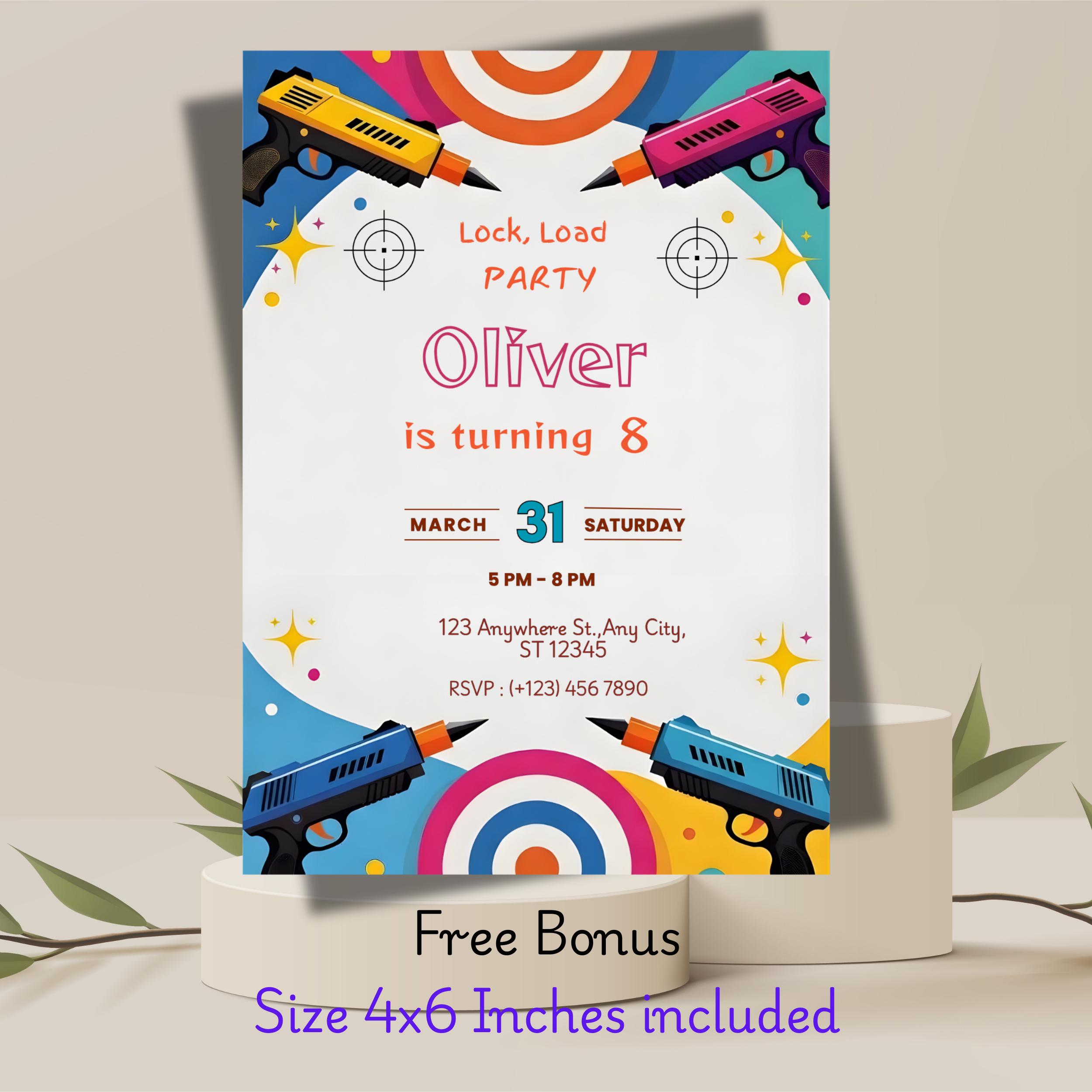 Dart Gun Birthday Invitation – Editable Blaster Fight Canva Template 5 Dart Gun Birthday Invitation – Editable Blaster Fight Canva Template - Image 5