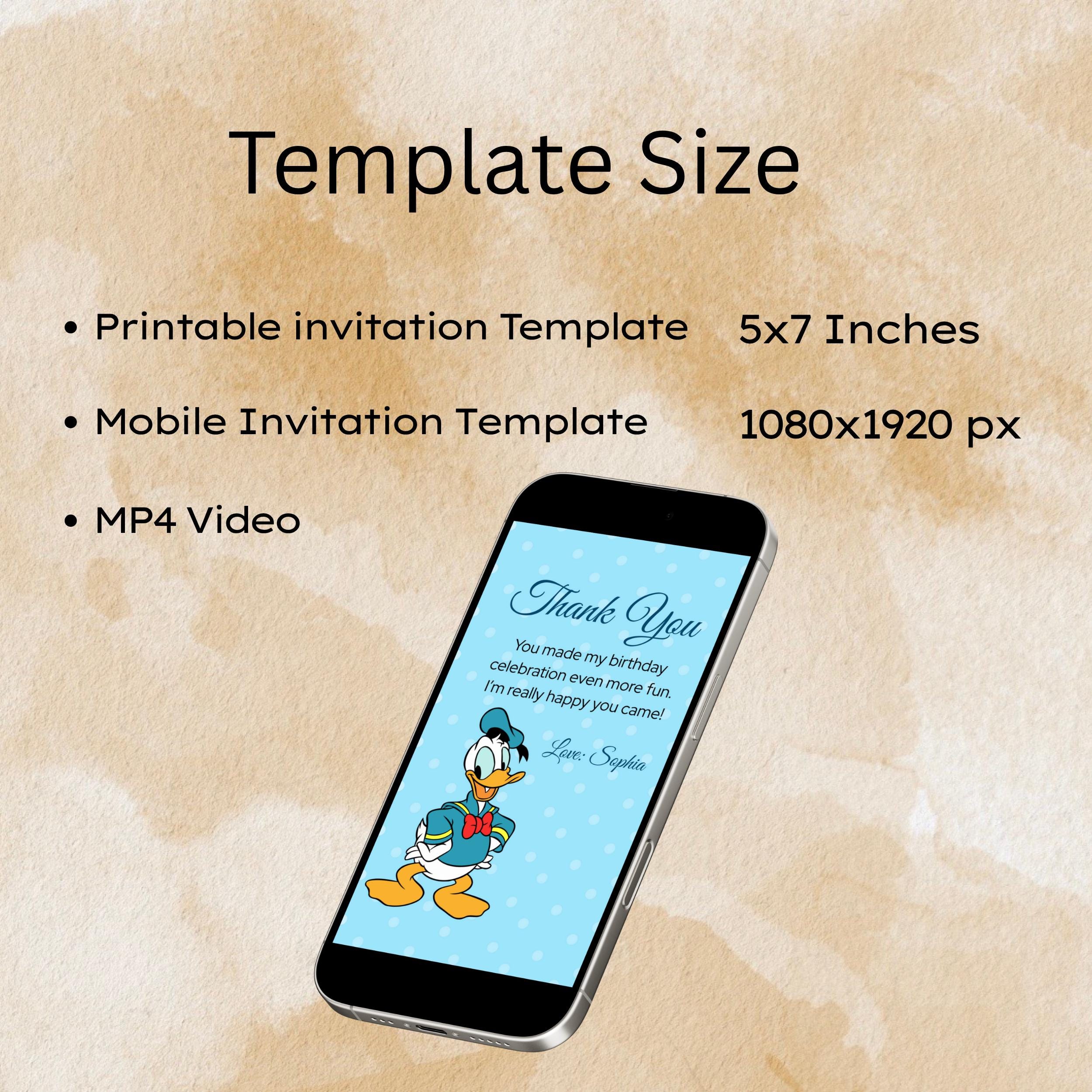Donald Duck Birthday Invitation – Editable Canva Template 9 Donald Duck Birthday Invitation – Editable Canva Template - Image 9