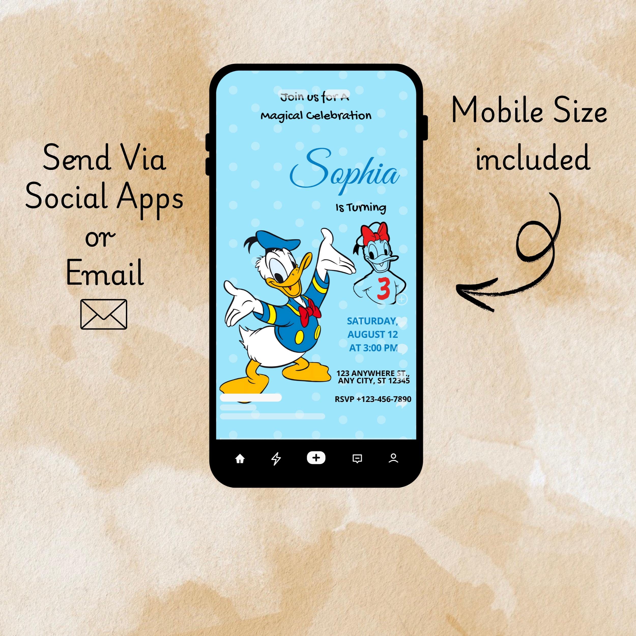 Donald Duck Birthday Invitation – Editable Canva Template 6 Donald Duck Birthday Invitation – Editable Canva Template - Image 6