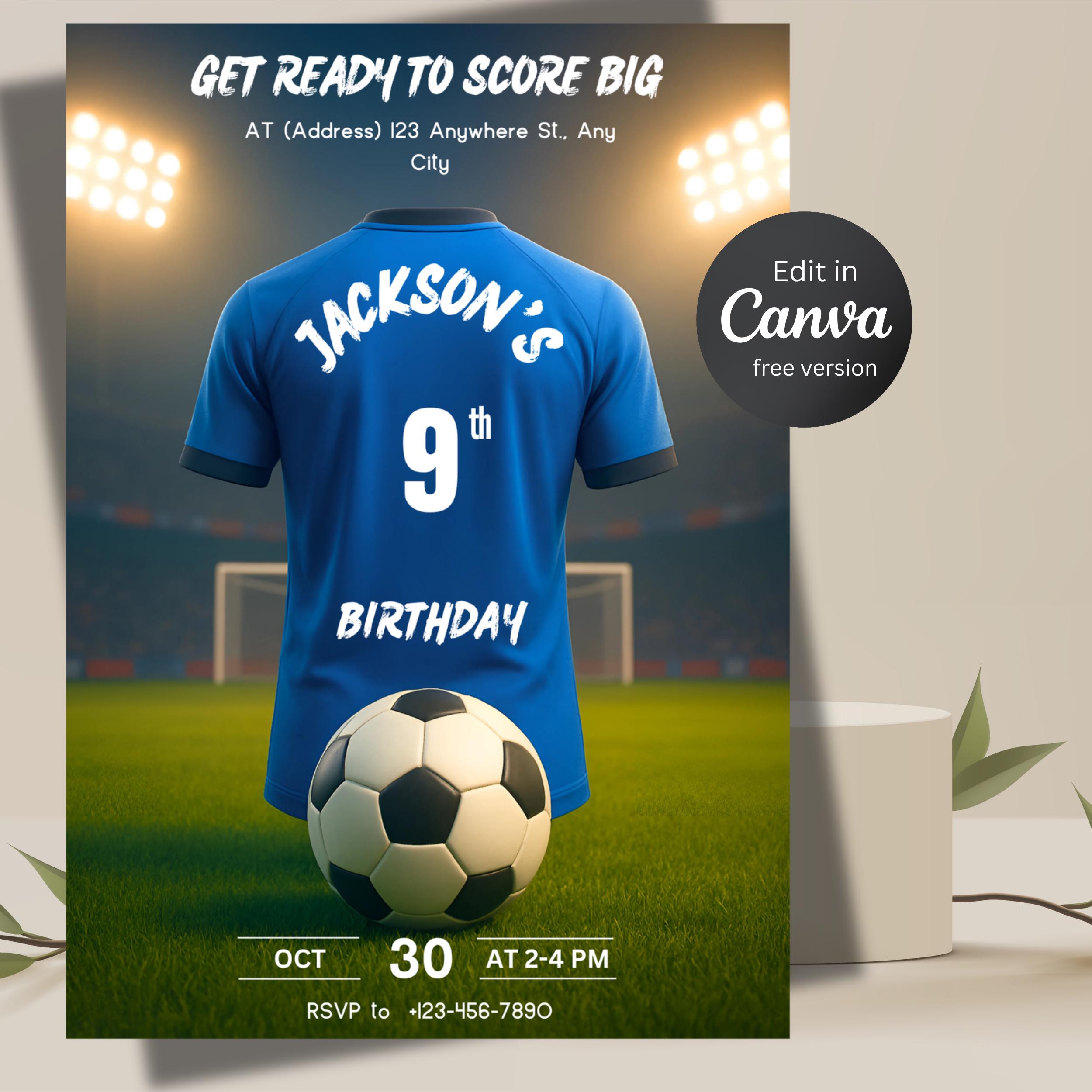 Soccer Birthday Invitation 2 Soccer Birthday Invitation - Image 2