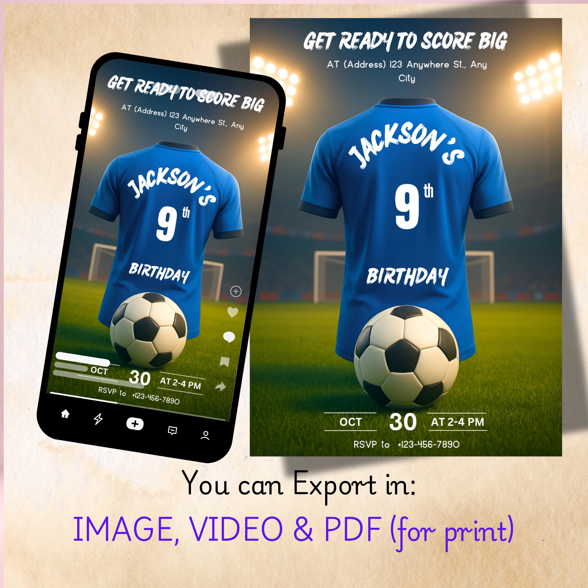 Soccer Birthday Invitation 3 Soccer Birthday Invitation - Image 3