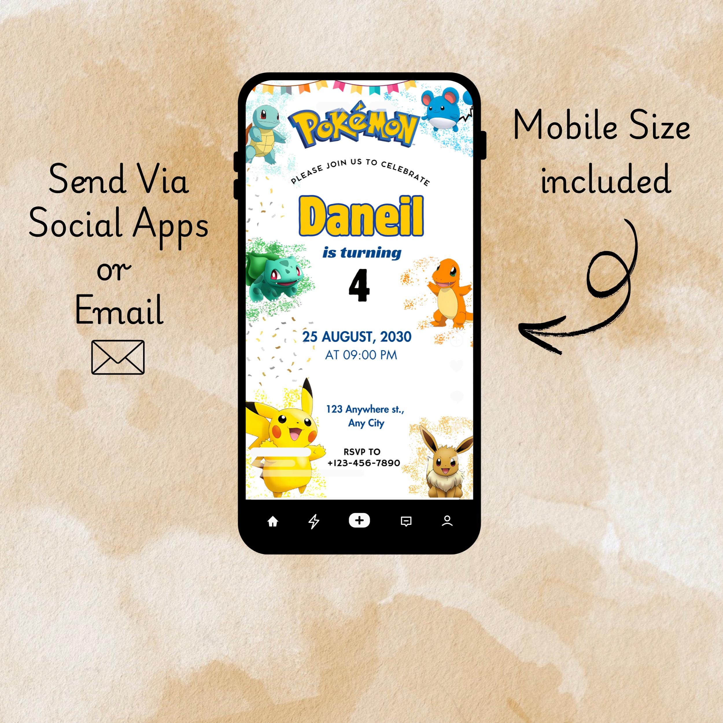 Pokémon Birthday Invitation – Editable Canva Template 5 Pokémon Birthday Invitation – Editable Canva Template - Image 5