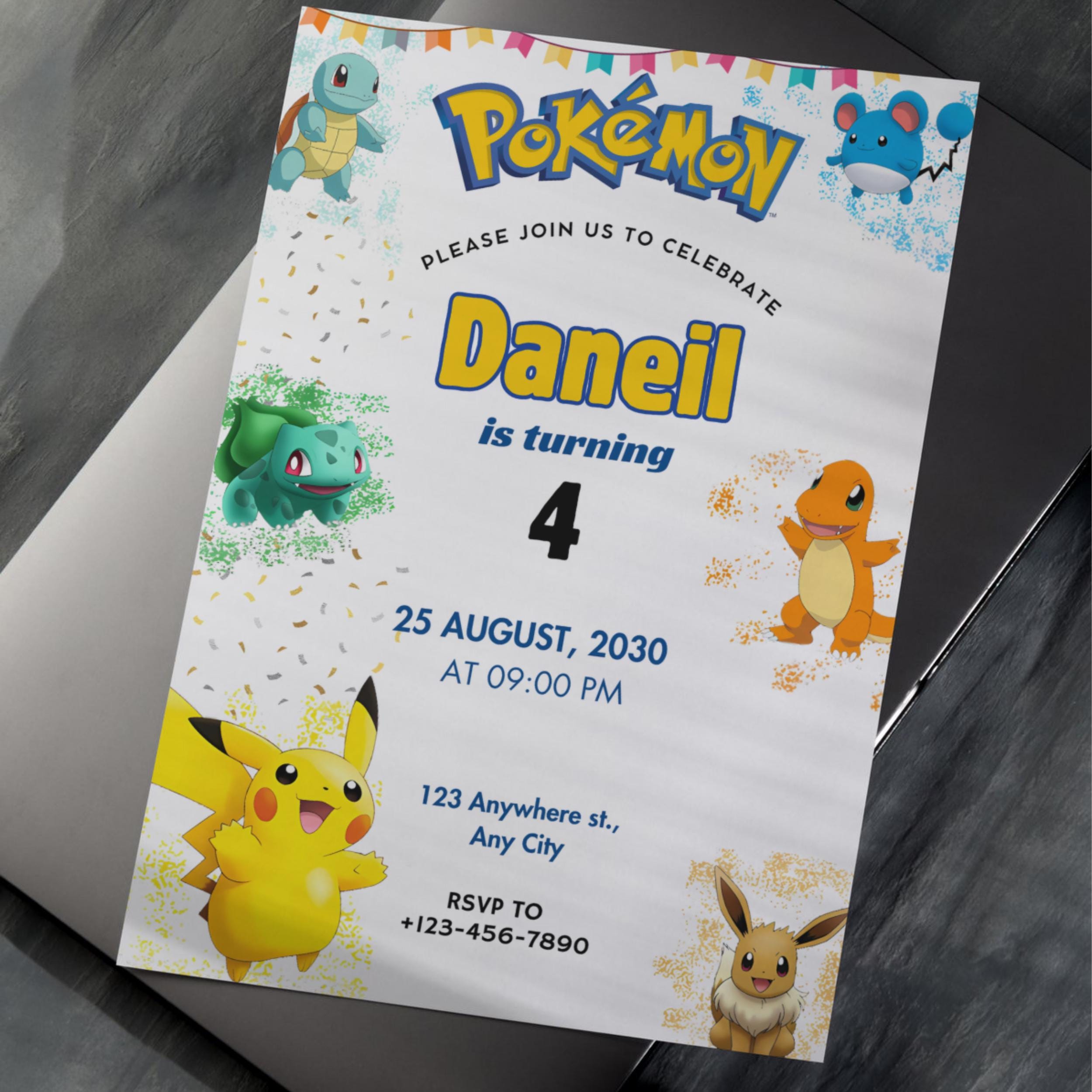 Pokémon Birthday Invitation – Editable Canva Template 7 Pokémon Birthday Invitation – Editable Canva Template - Image 7