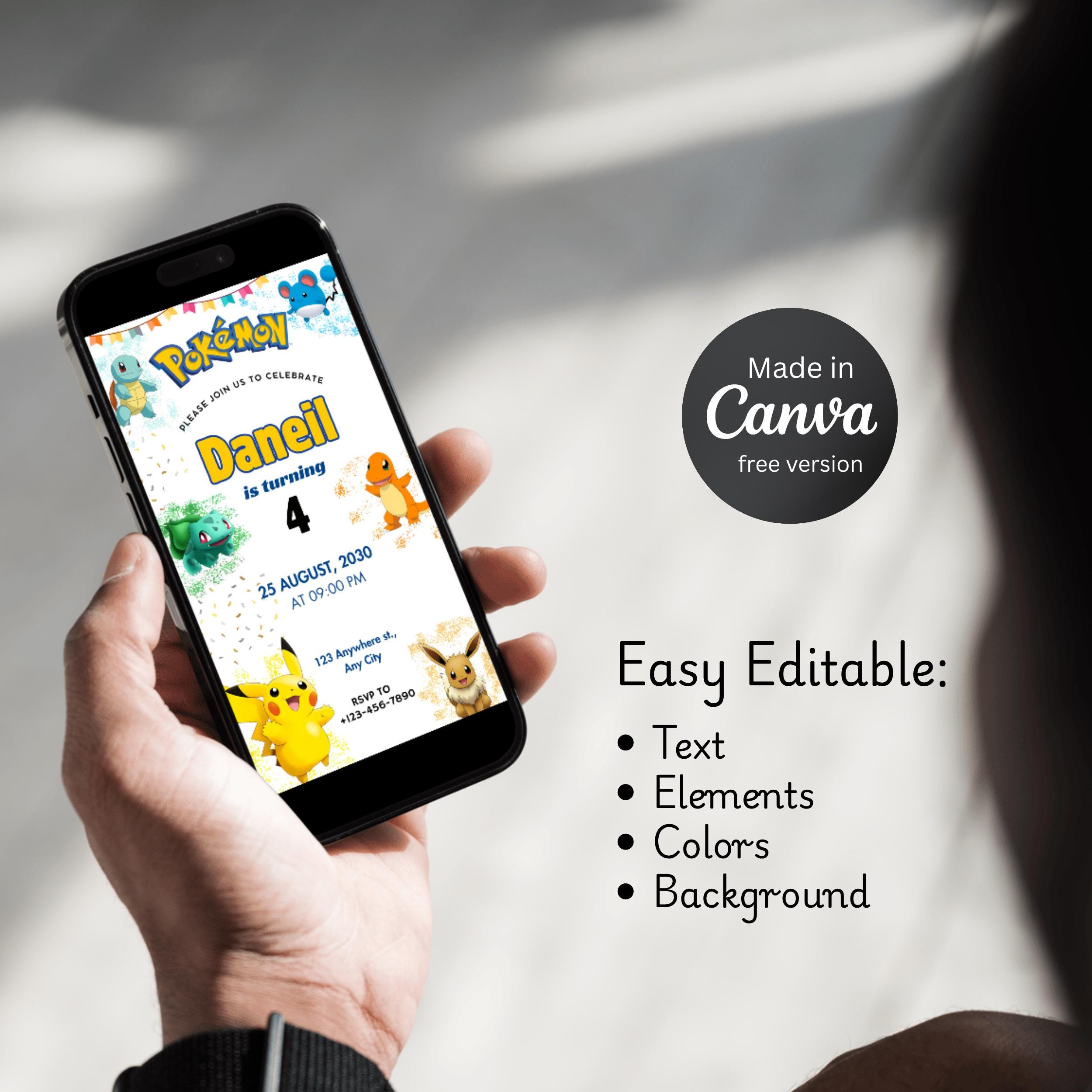 Pokémon Birthday Invitation – Editable Canva Template 8 Pokémon Birthday Invitation – Editable Canva Template - Image 8