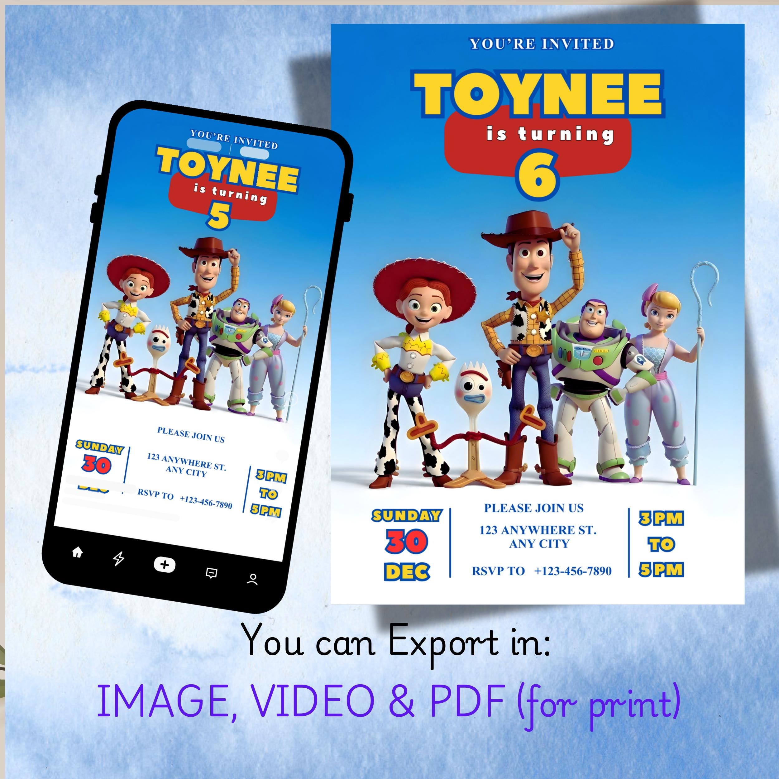 Toy Story Birthday Invitation – Editable Canva Video 3 Toy Story Birthday Invitation – Editable Canva Video - Image 3