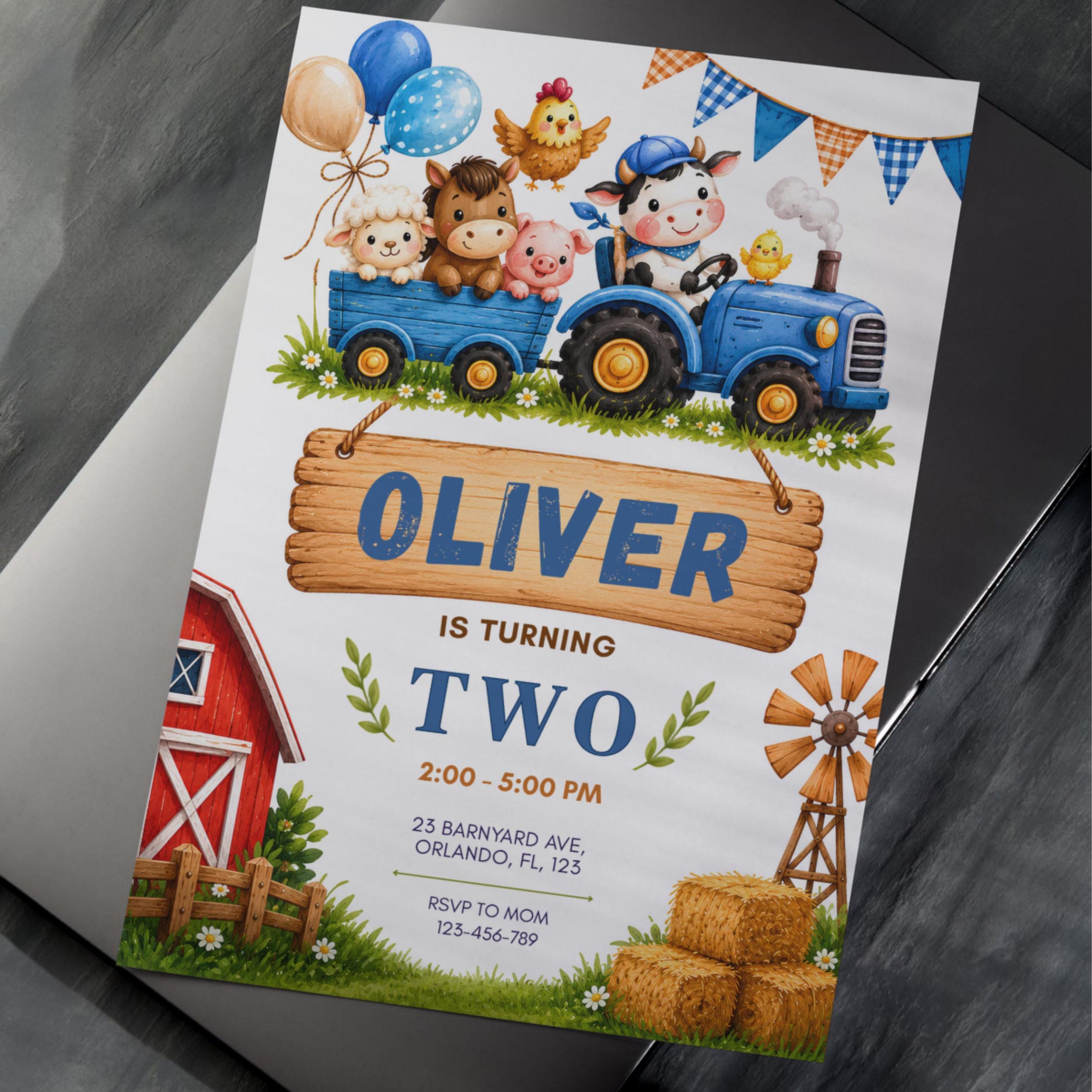 Farm Birthday Party Invitation | Editable Canva Template - Image 8