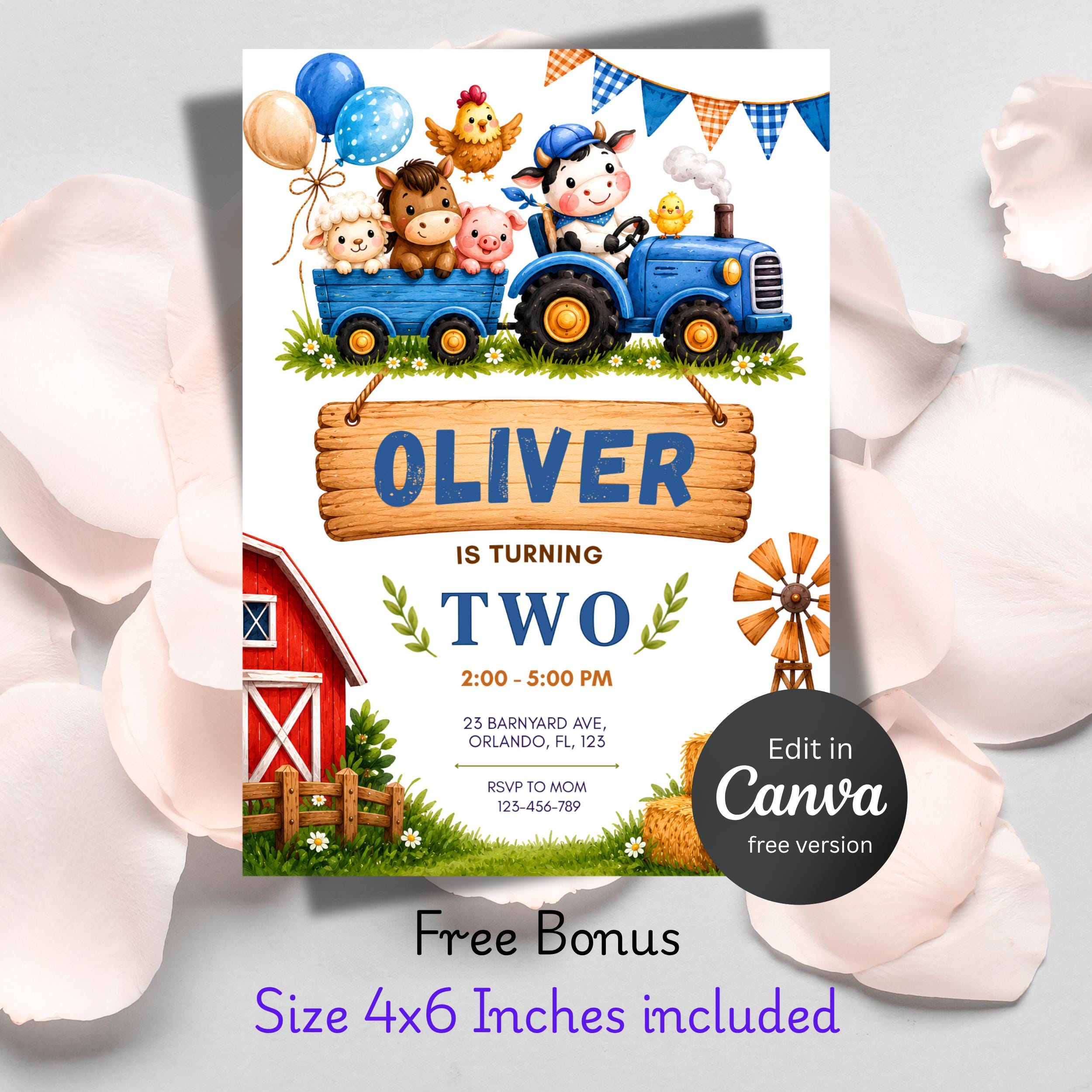 Farm Birthday Party Invitation | Editable Canva Template - Image 5