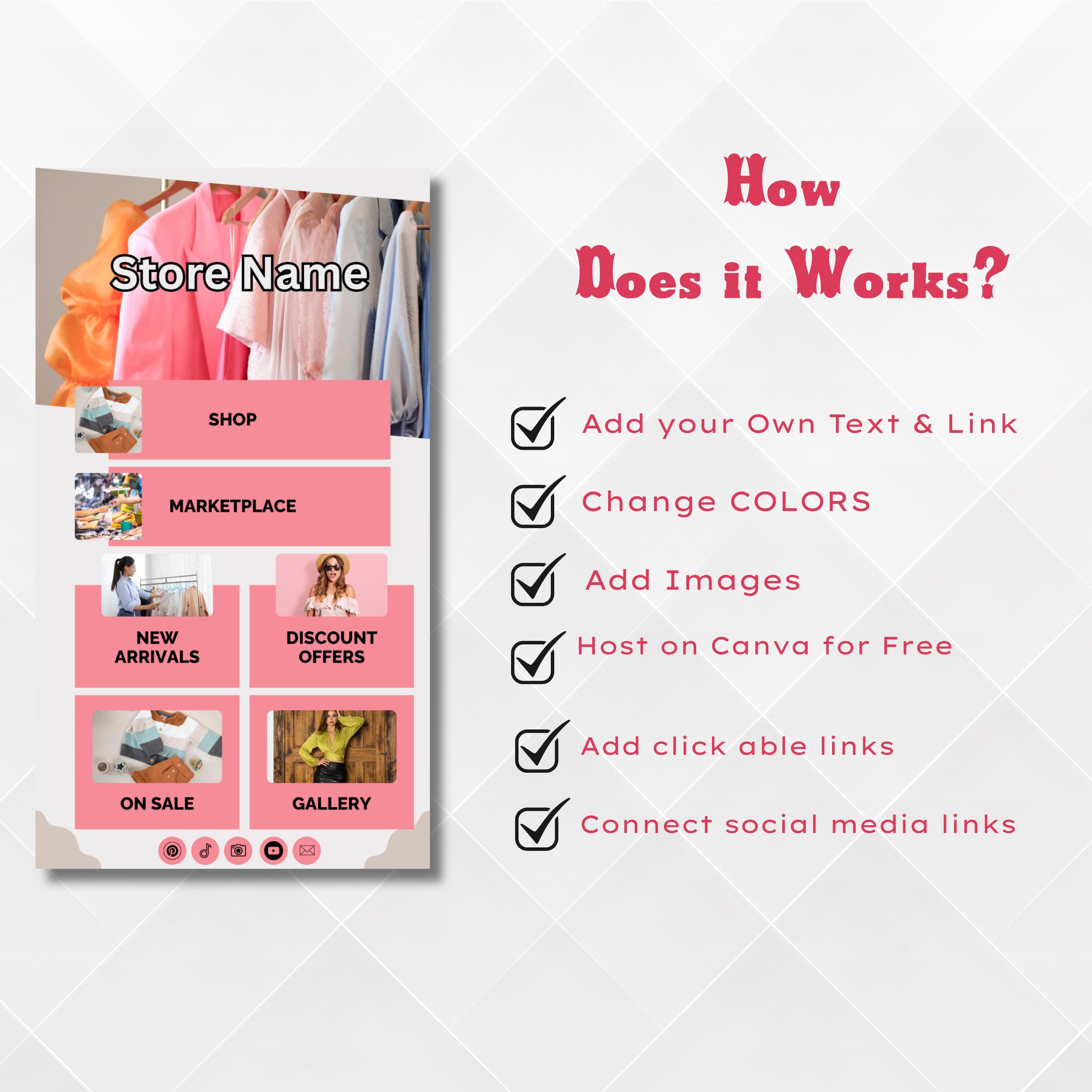 Fashion Link in Bio Template – Editable Canva Landing Page - Image 2