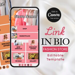 Fashion Link in Bio Template – Editable Canva Landing Page
