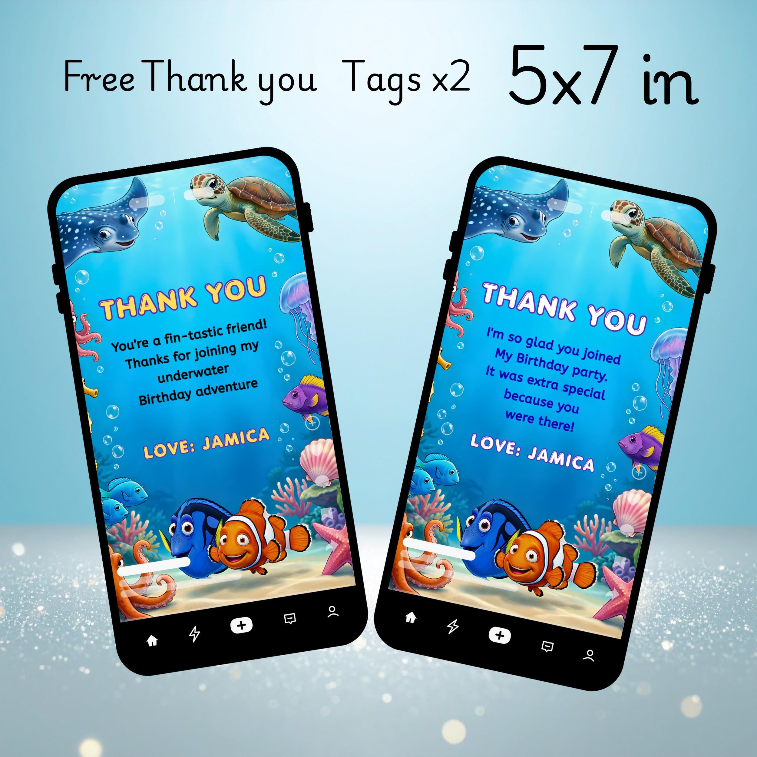 Finding Nemo Birthday Invitation – Editable Canva Template 3 Finding Nemo Birthday Invitation – Editable Canva Template - Image 3