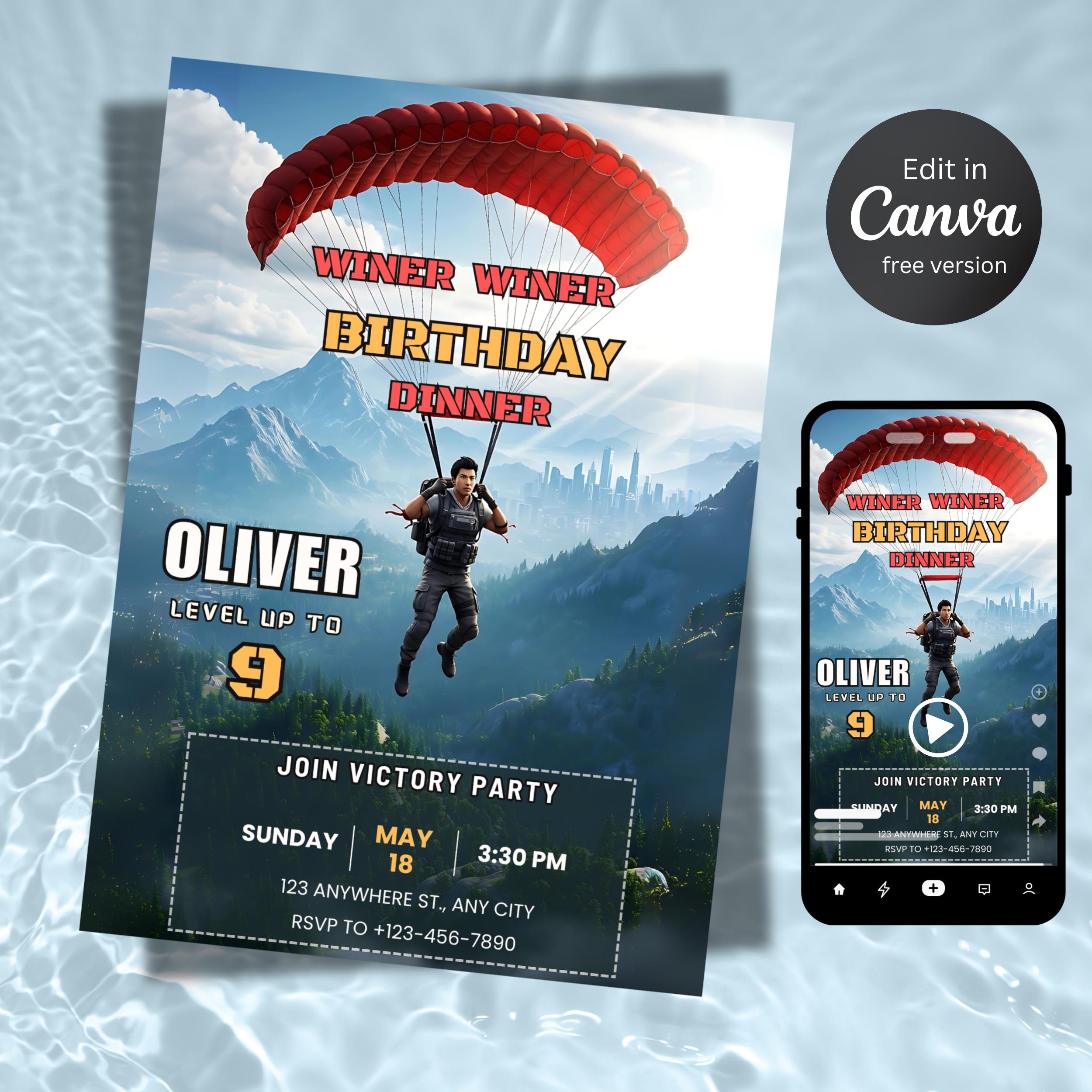 Battle Royale Gamer Birthday Invitation – Editable Canva Template 4 Battle Royale Gamer Birthday Invitation – Editable Canva Template - Image 4