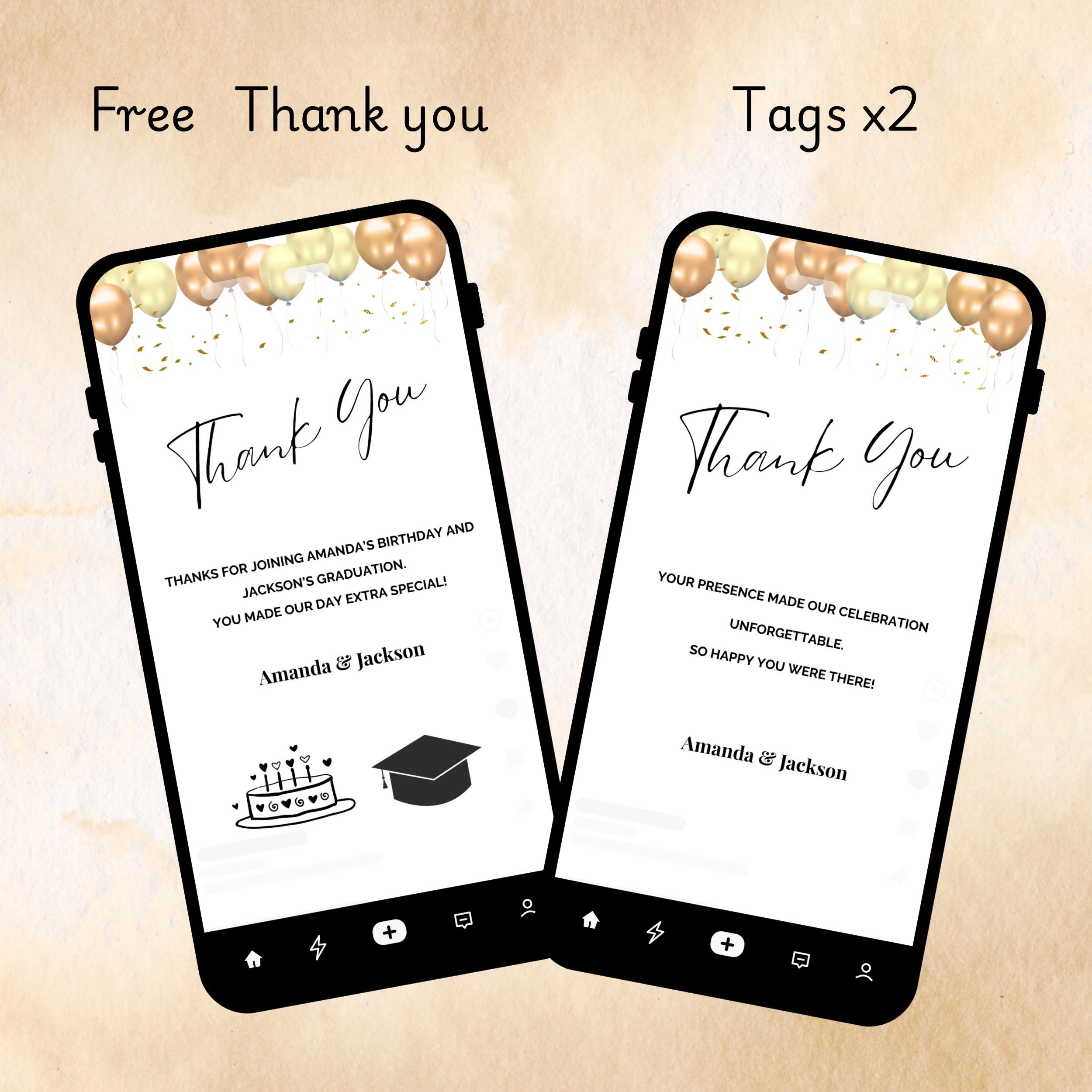 Birthday Graduation Invitation – Gold Glitter Joint Party Canva Template 4 Birthday Graduation Invitation – Gold Glitter Joint Party Canva Template - Image 4