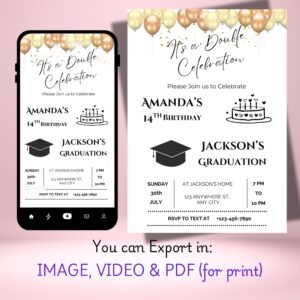 Birthday Graduation Invitation