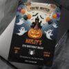 Halloween Birthday Party Invitation: Spooky Kids Theme (Digital) Editable Halloween Birthday Party Invitation – Video, Printable & Mobile Canva Template