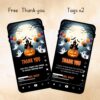 Halloween Birthday Party Invitation: Spooky Kids Theme (Digital) Editable Halloween Birthday Party Invitation – Video, Printable & Mobile Canva Template