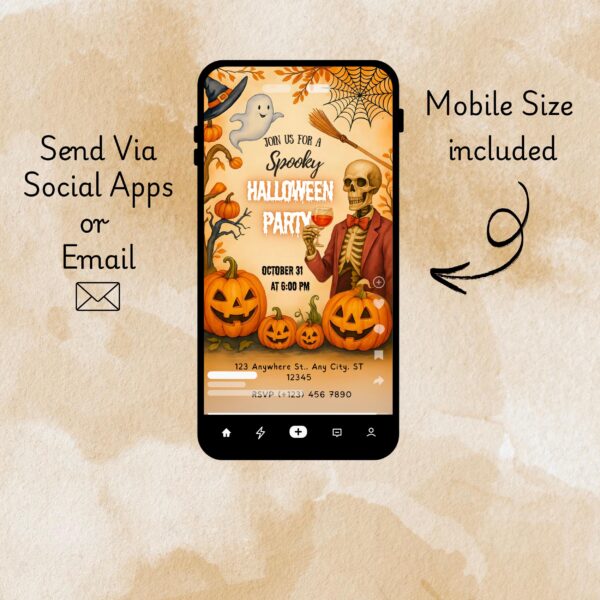 Halloween Party Invitation | Spooky Pumpkin Party Invite Editable Canva Template (Digital Download) Halloween Party Invitation β Video, Printable & Mobile Canva Template