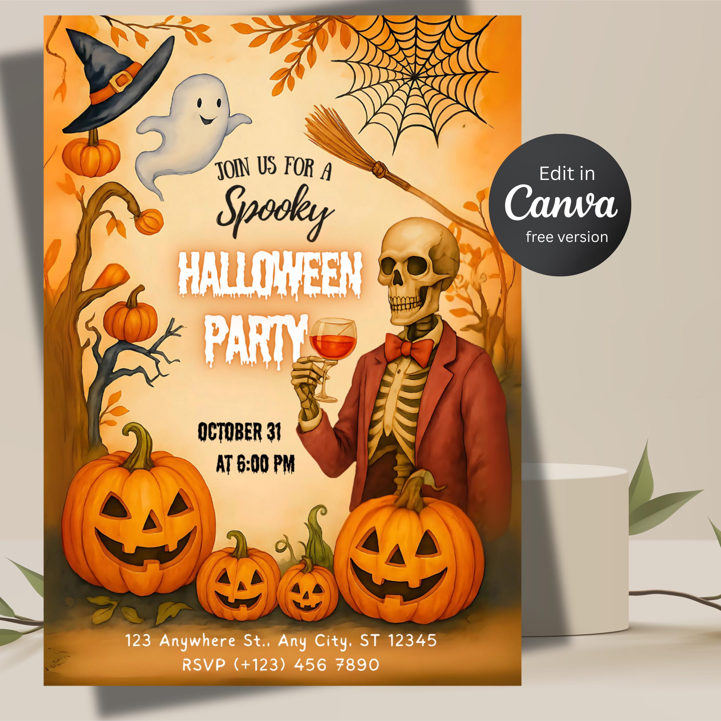 Halloween Party Invitation – Video, Printable & Mobile Canva Template 3 Halloween Party Invitation – Video, Printable & Mobile Canva Template - Image 3