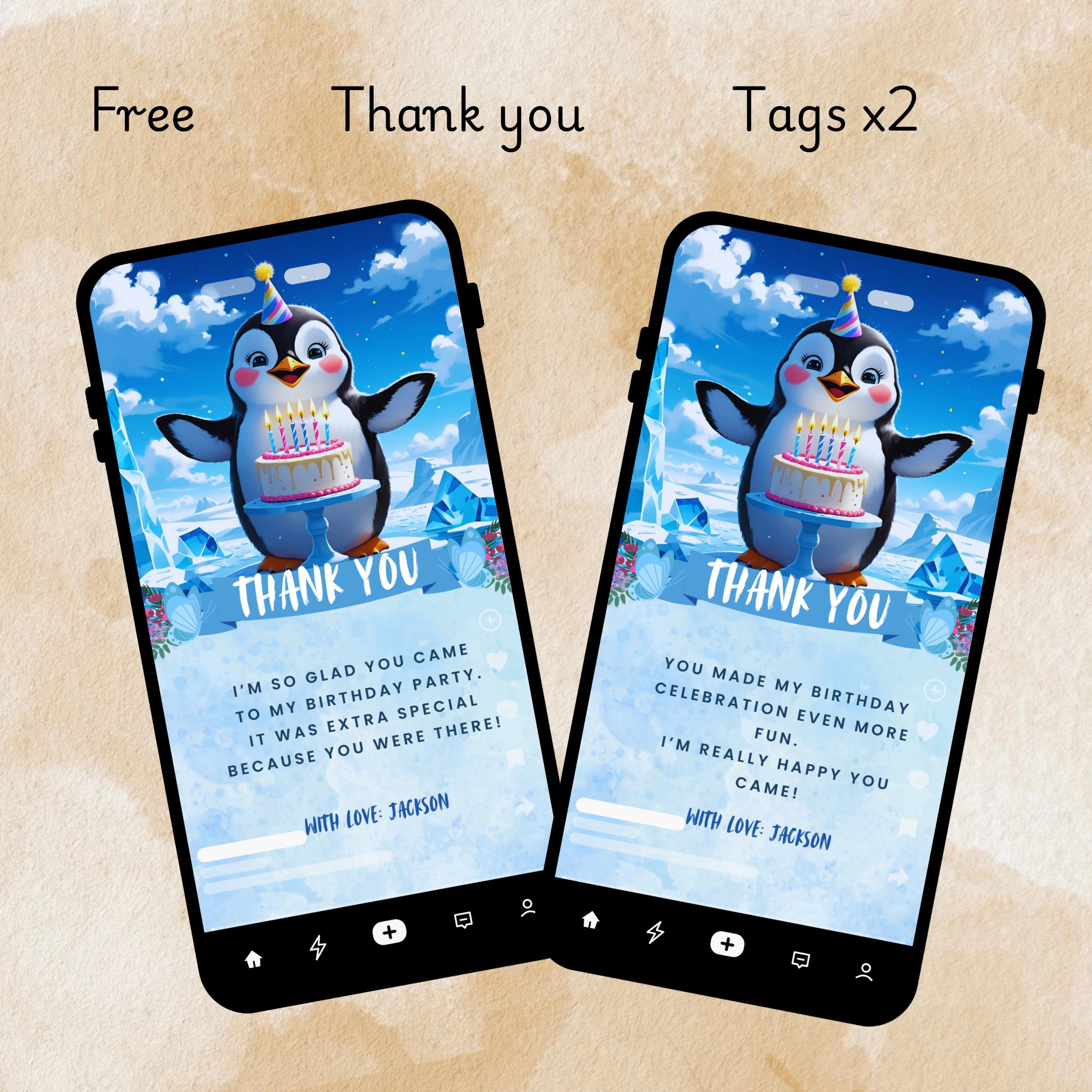Happy Feet Birthday Invitation 4 Happy Feet Birthday Invitation - Image 4