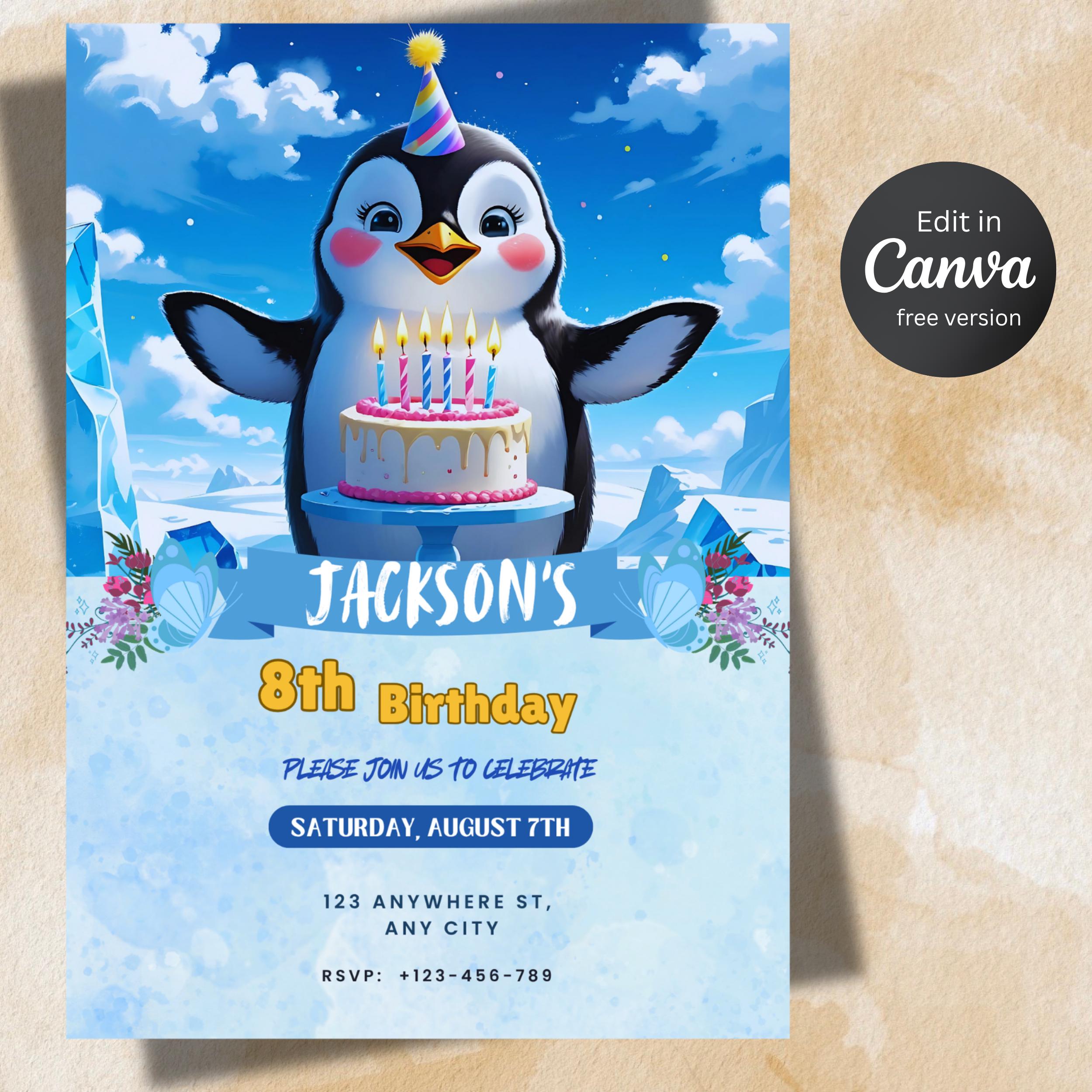 Happy Feet Birthday Invitation 3 Happy Feet Birthday Invitation - Image 3