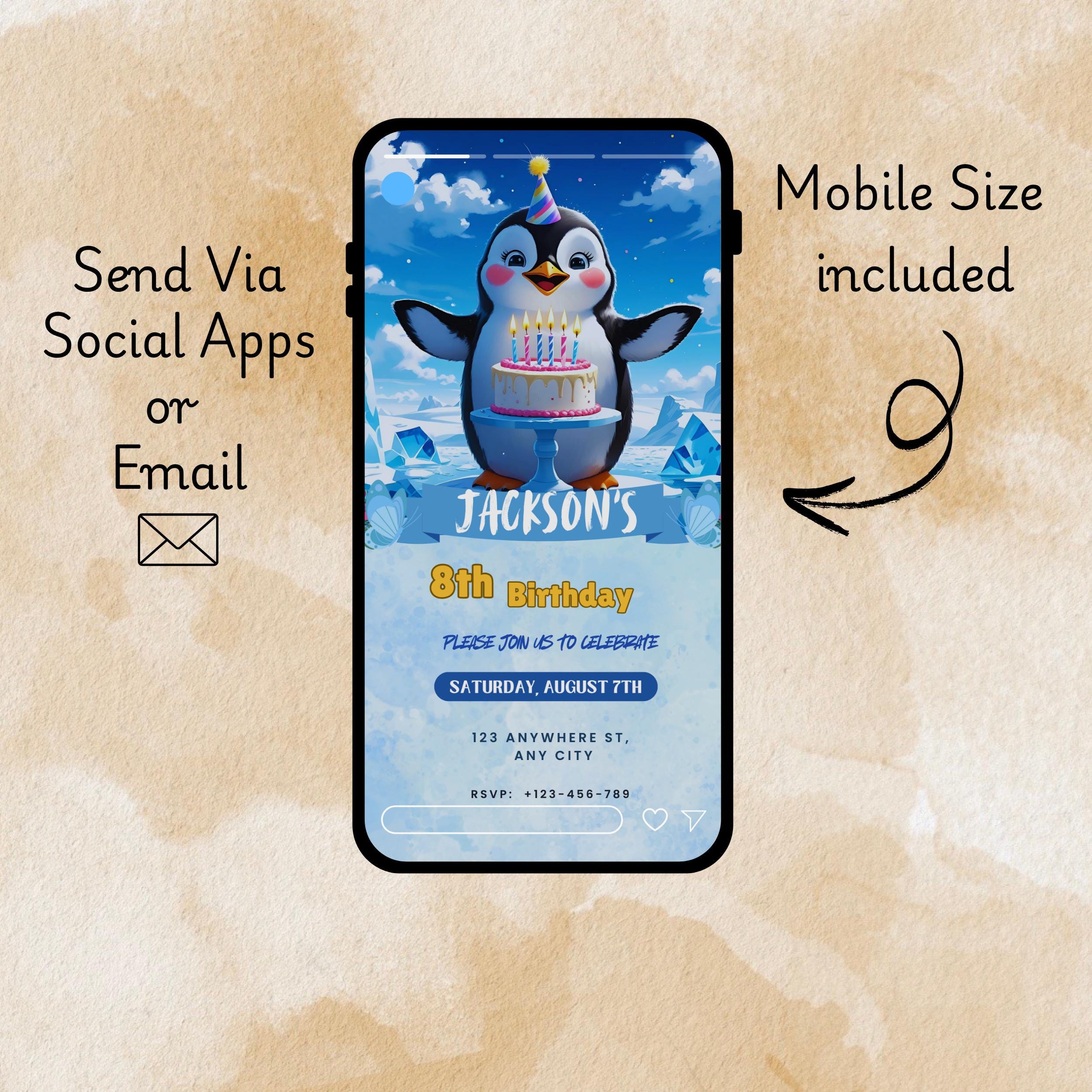 Happy Feet Birthday Invitation 5 Happy Feet Birthday Invitation - Image 5