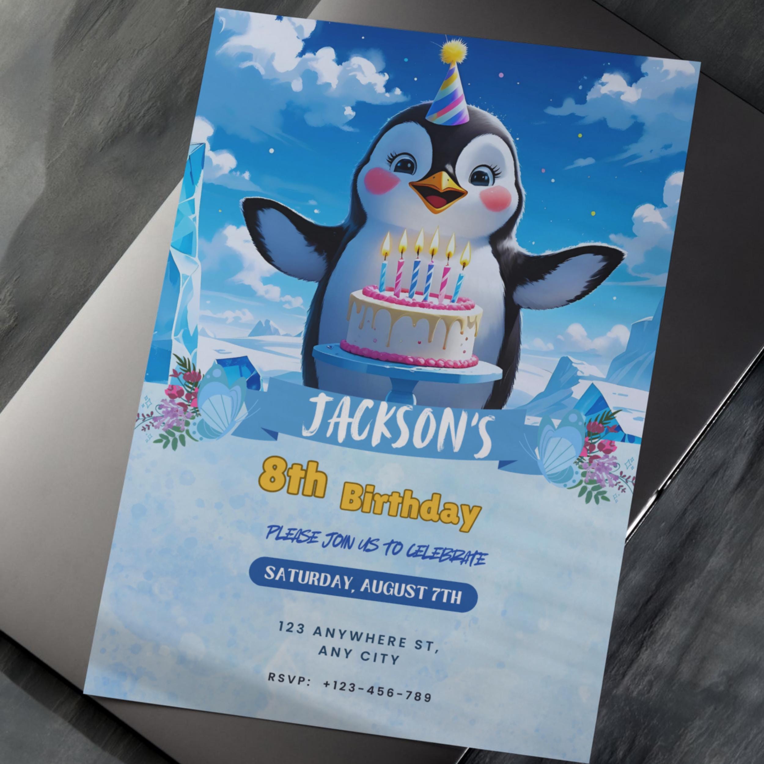 Happy Feet Birthday Invitation 7 Happy Feet Birthday Invitation - Image 7