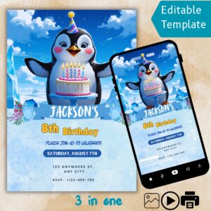 Happy Feet Birthday Invitation