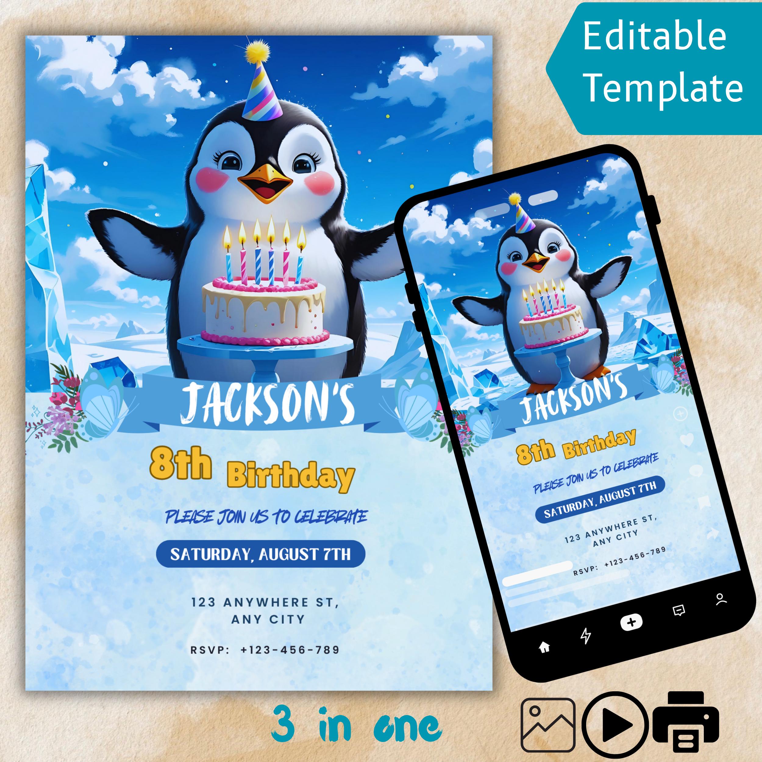Happy Feet Birthday Invitation 1 Happy Feet Birthday Invitation