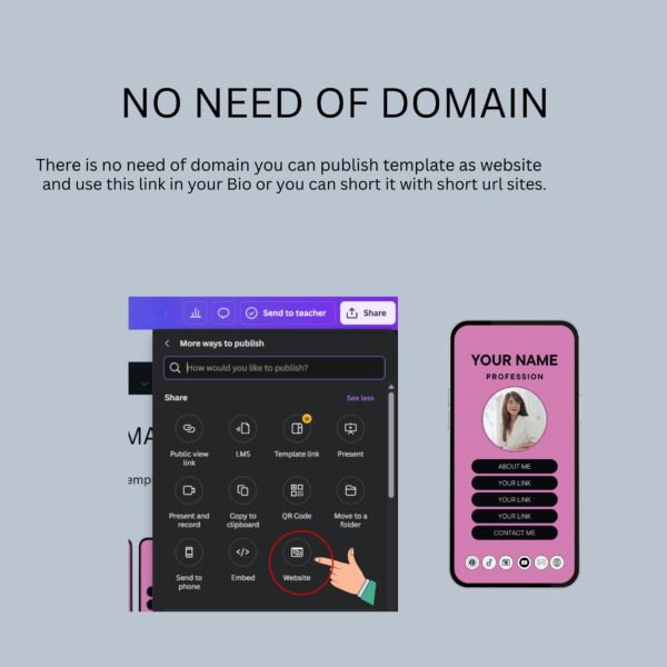 Instagram Link In Bio Template: Pink Canva Editable (7 Templates) Instagram Link in Bio Canva Templates – Editable Bio Website Kit (7 Templates)