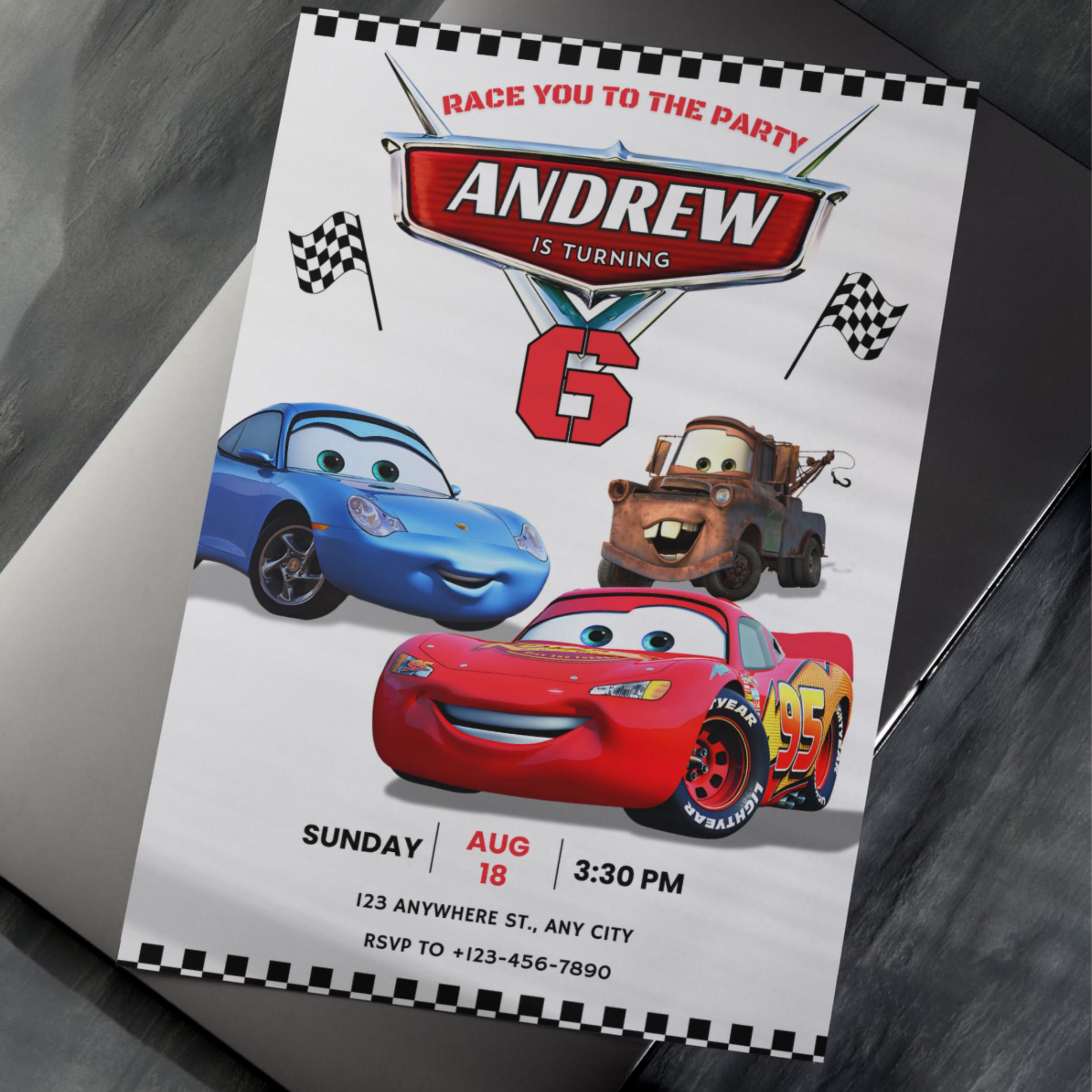 Lightning McQueen Birthday Invitation – Editable Canva Template 7 Lightning McQueen Birthday Invitation – Editable Canva Template - Image 7