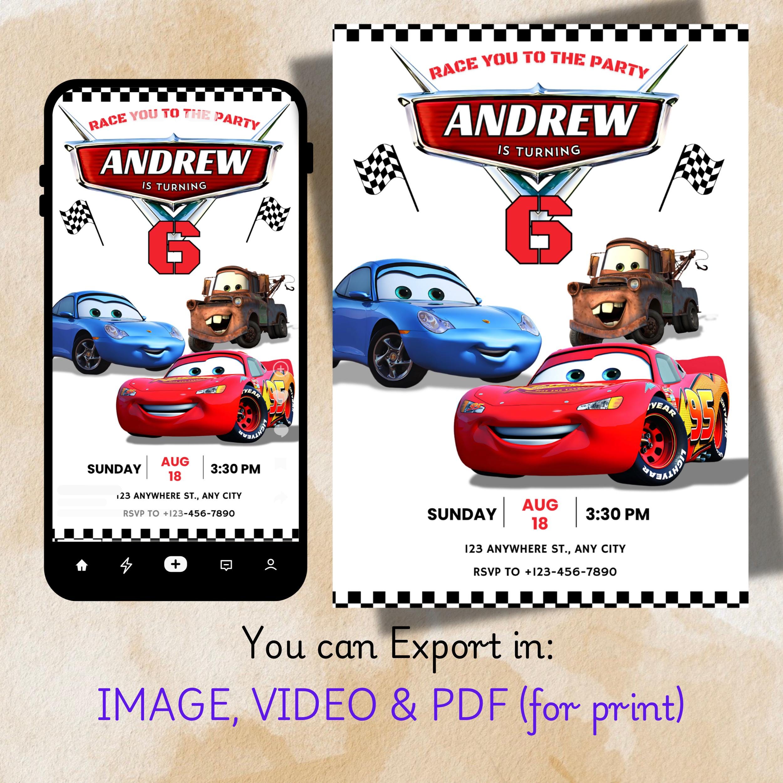 Lightning McQueen Birthday Invitation – Editable Canva Template 2 Lightning McQueen Birthday Invitation – Editable Canva Template - Image 2