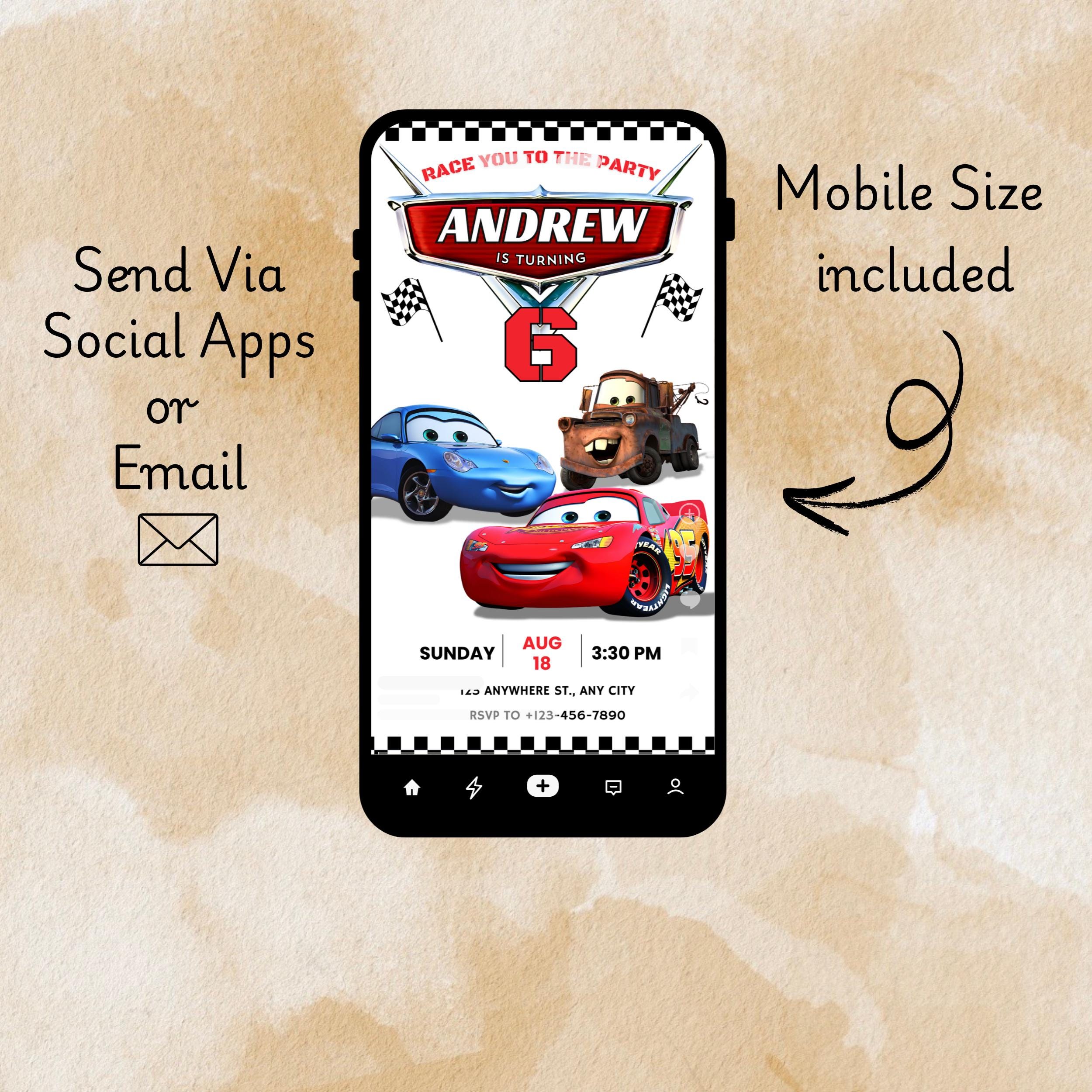 Lightning McQueen Birthday Invitation – Editable Canva Template 5 Lightning McQueen Birthday Invitation – Editable Canva Template - Image 5