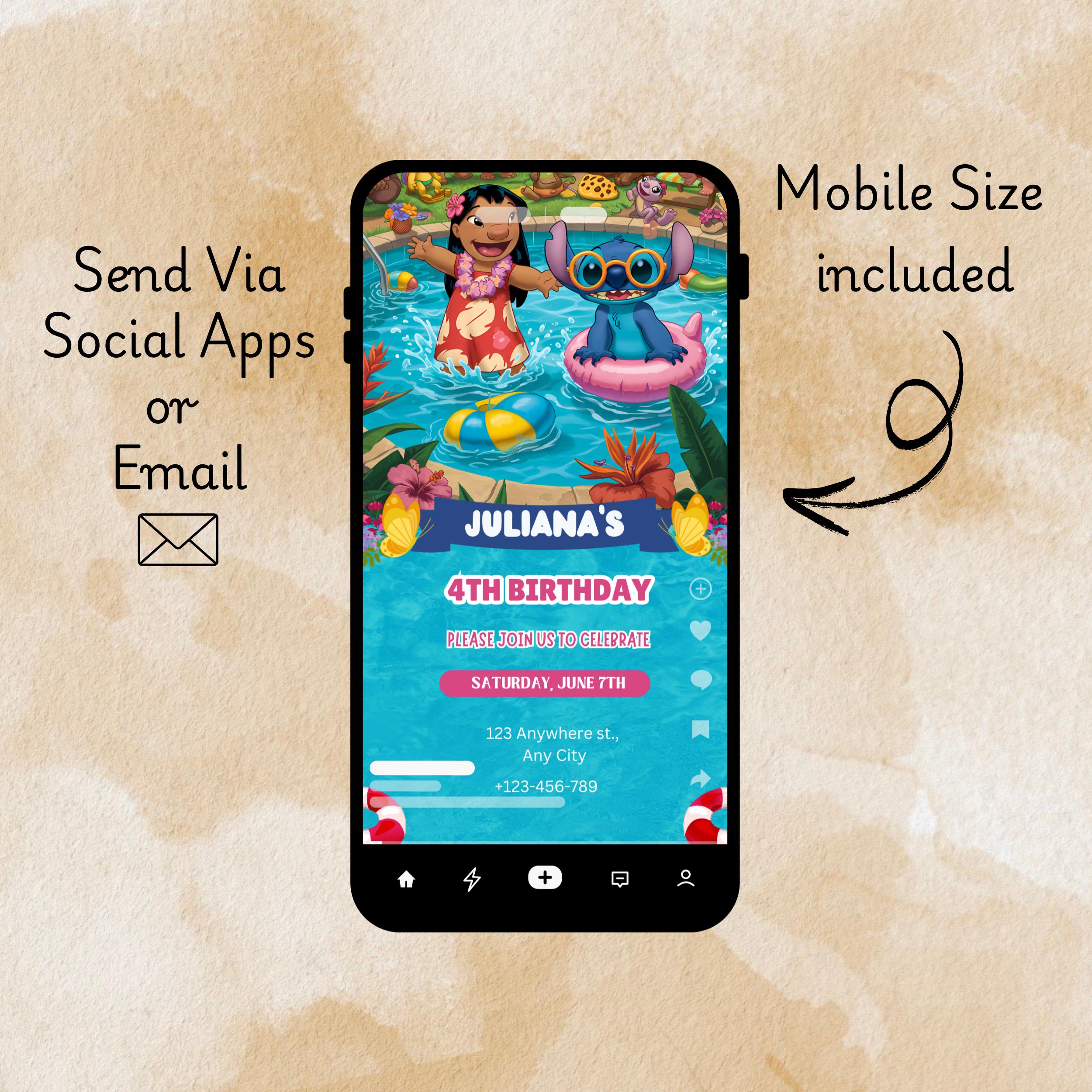 Lilo and Stitch Pool Party Invitation – Editable Canva Video 5 Lilo and Stitch Pool Party Invitation – Editable Canva Video - Image 5