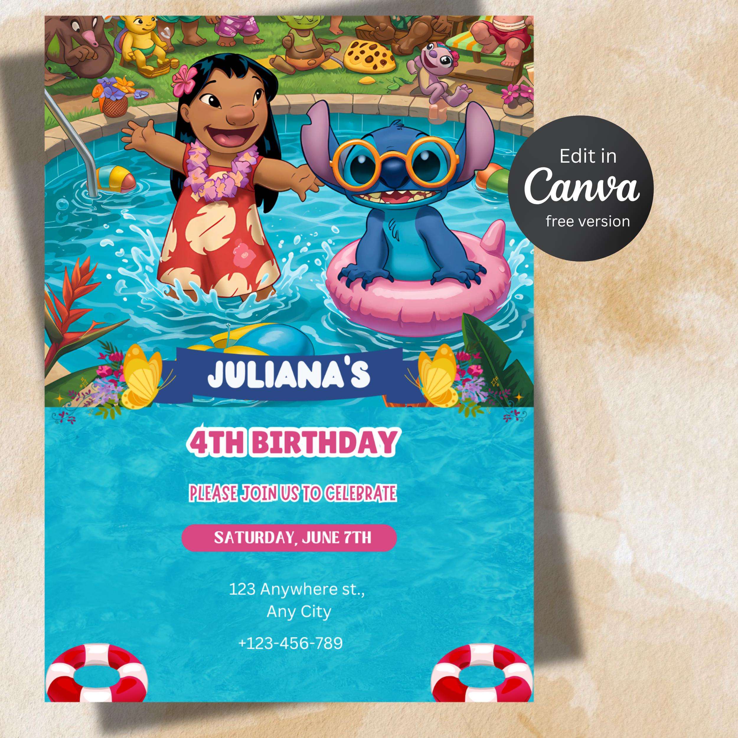Lilo and Stitch Pool Party Invitation – Editable Canva Video 3 Lilo and Stitch Pool Party Invitation – Editable Canva Video - Image 3