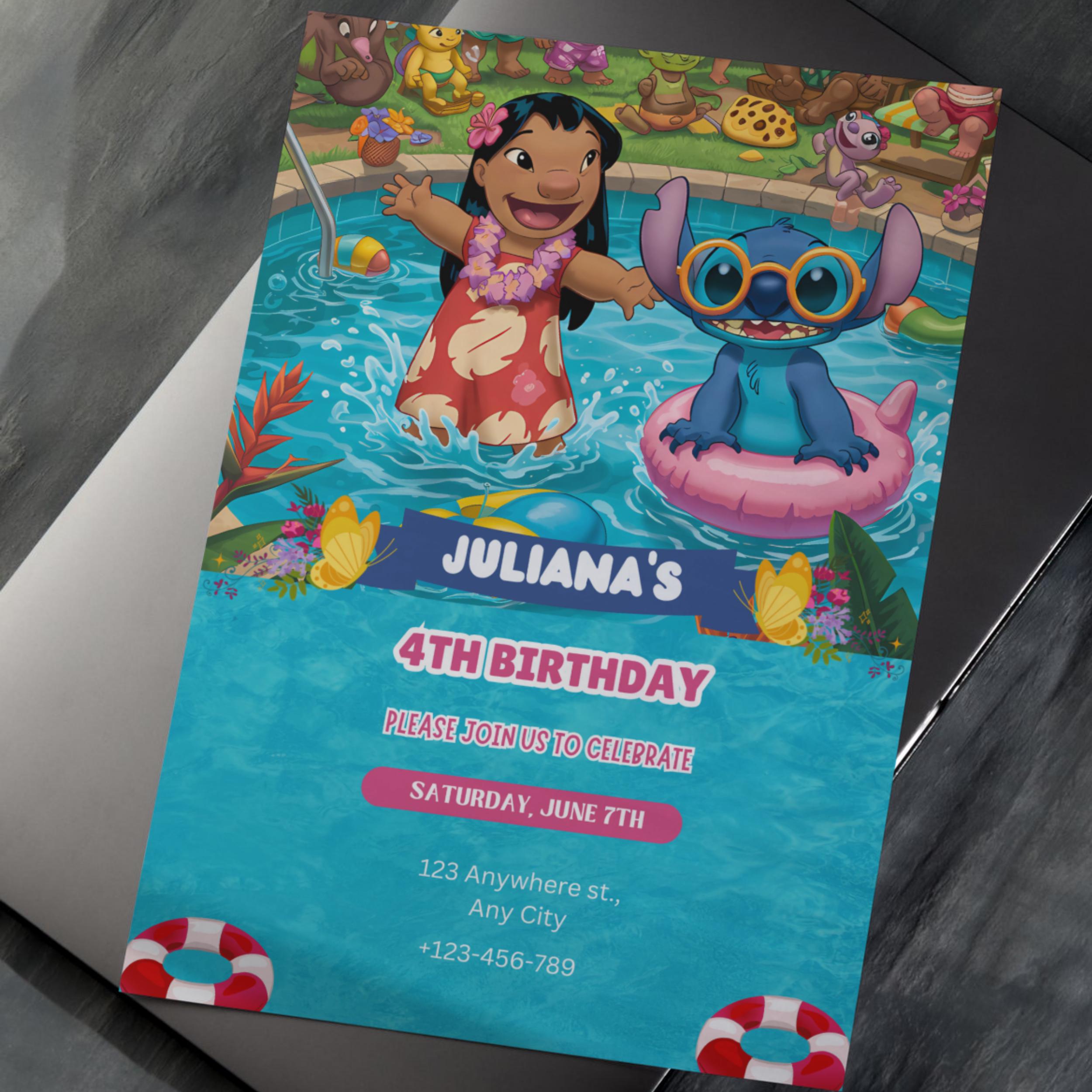 Lilo and Stitch Pool Party Invitation – Editable Canva Video 7 Lilo and Stitch Pool Party Invitation – Editable Canva Video - Image 7