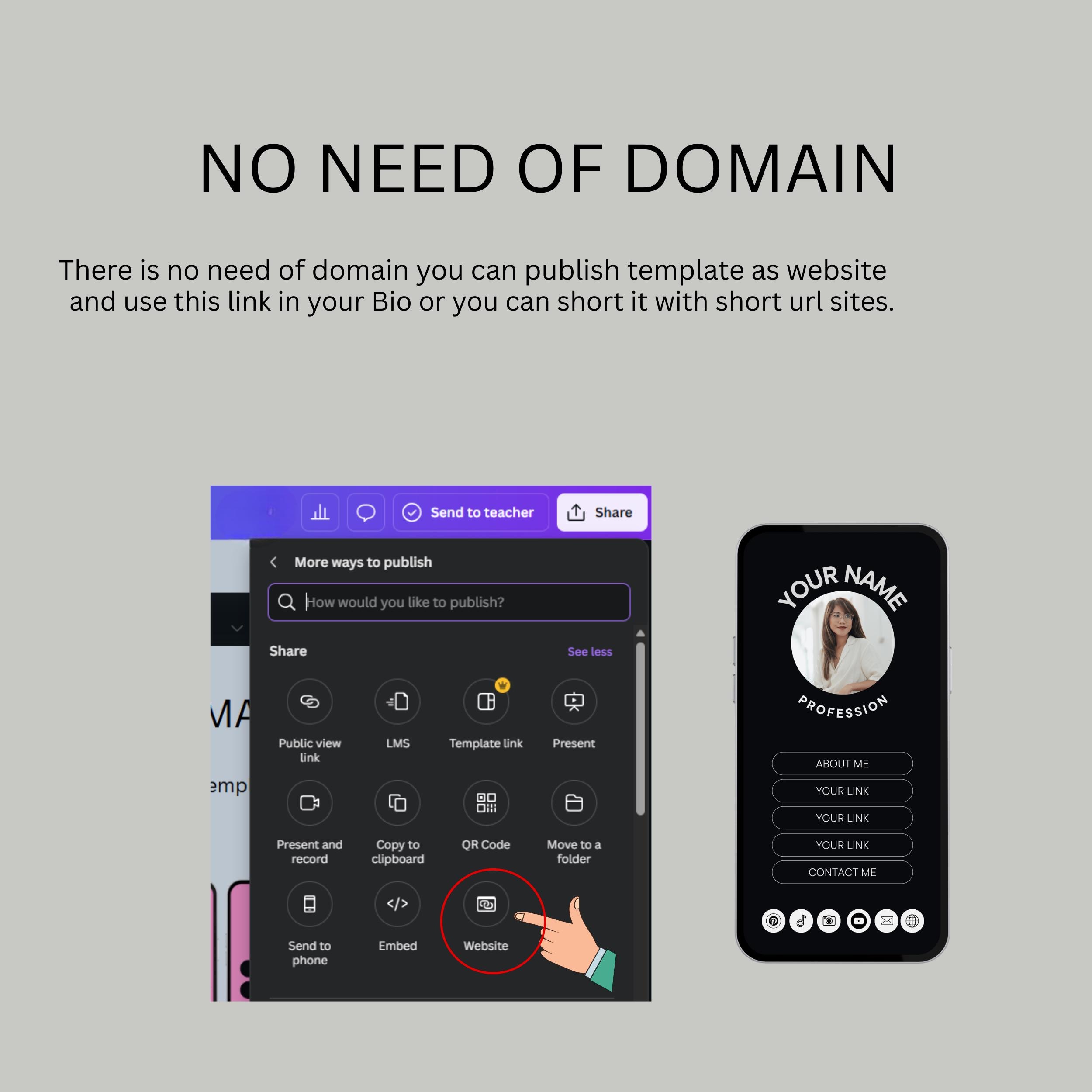 Dark Link in Bio Template – 7 Minimal Canva Bio Pages 7 Dark Link in Bio Template – 7 Minimal Canva Bio Pages - Image 7