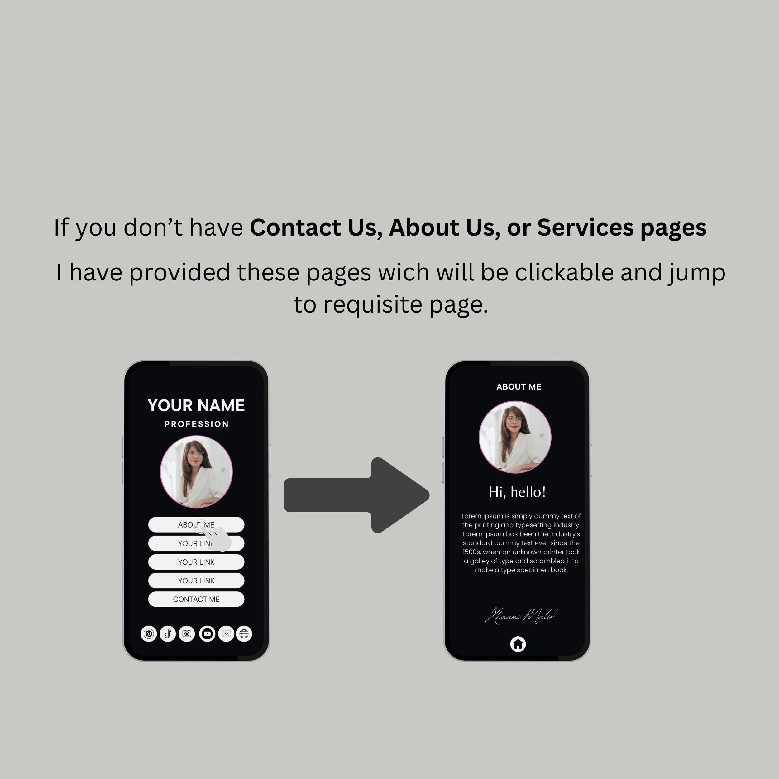 Dark Link in Bio Template – 7 Minimal Canva Bio Pages 5 Dark Link in Bio Template – 7 Minimal Canva Bio Pages - Image 5