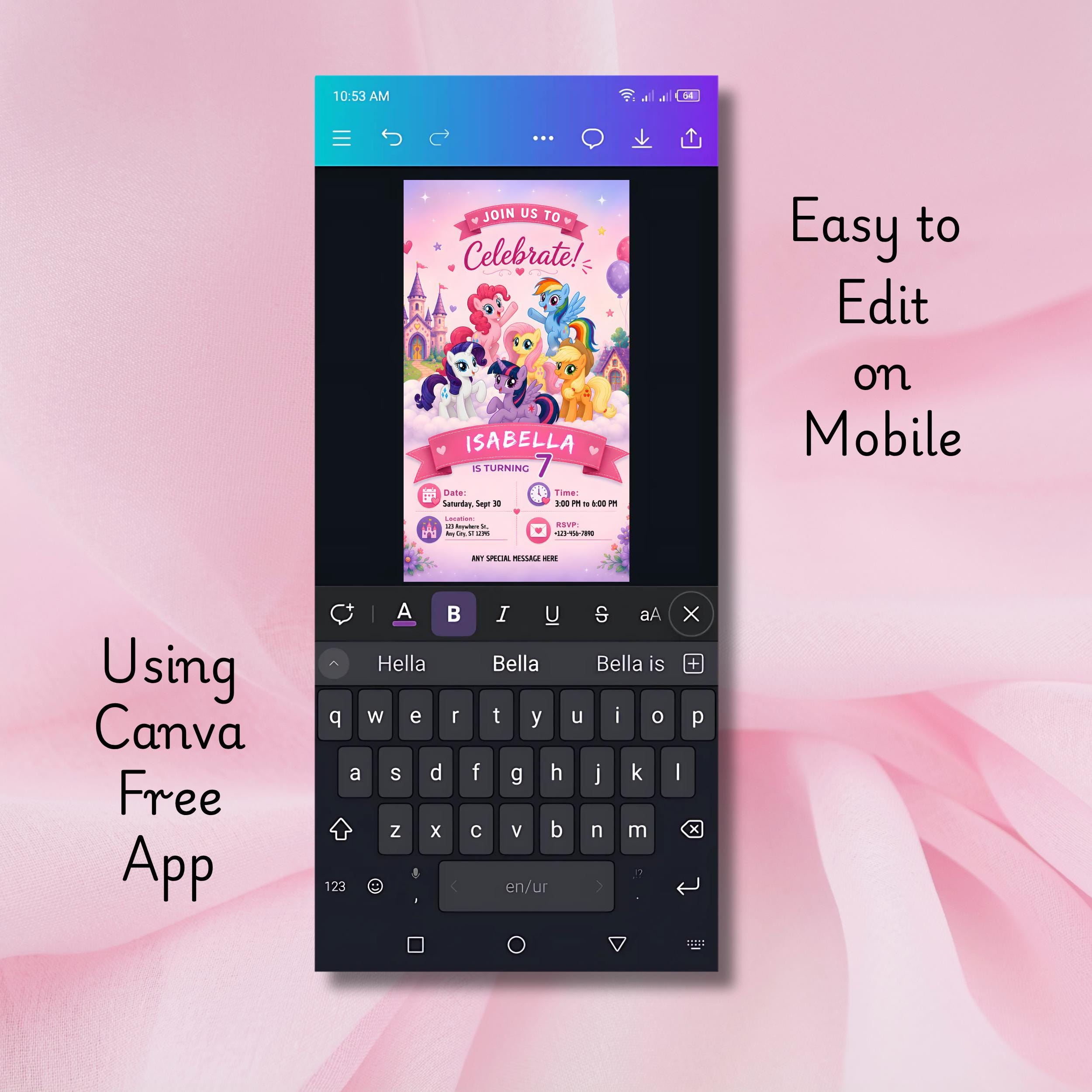 My Little Pony Birthday Invitation Template β Free Canva Editable 7 My Little Pony Birthday Invitation Template β Free Canva Editable - Image 7