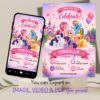 My Little Pony Birthday Invitation | Rainbow Dash & Pinkie Pie Party Invite | Editable Canva Template My Little Pony Birthday Invitation Template – Free Canva Editable