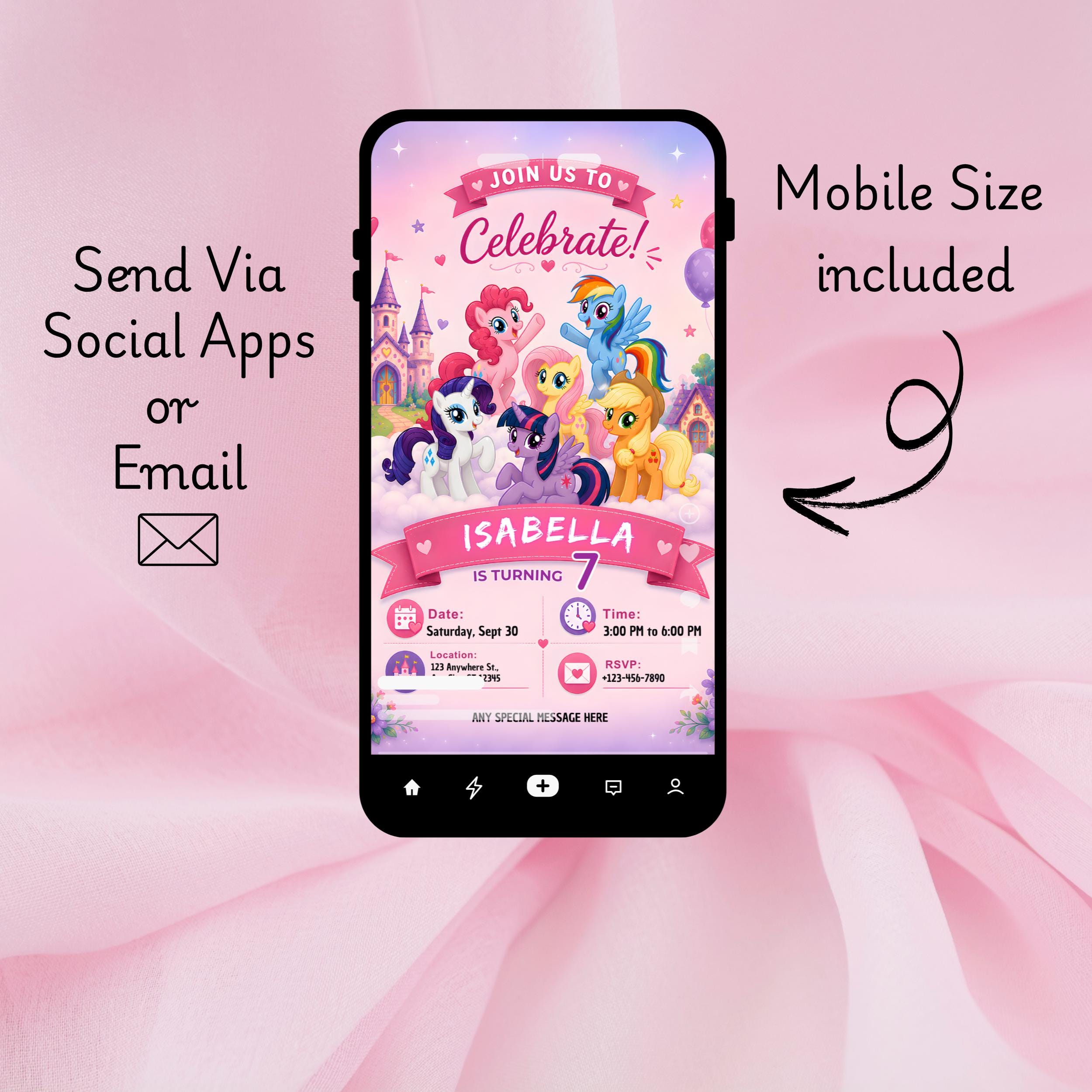 My Little Pony Birthday Invitation Template β Free Canva Editable 4 My Little Pony Birthday Invitation Template β Free Canva Editable - Image 4