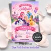 My Little Pony Birthday Invitation | Rainbow Dash & Pinkie Pie Party Invite | Editable Canva Template My Little Pony Birthday Invitation Template – Free Canva Editable