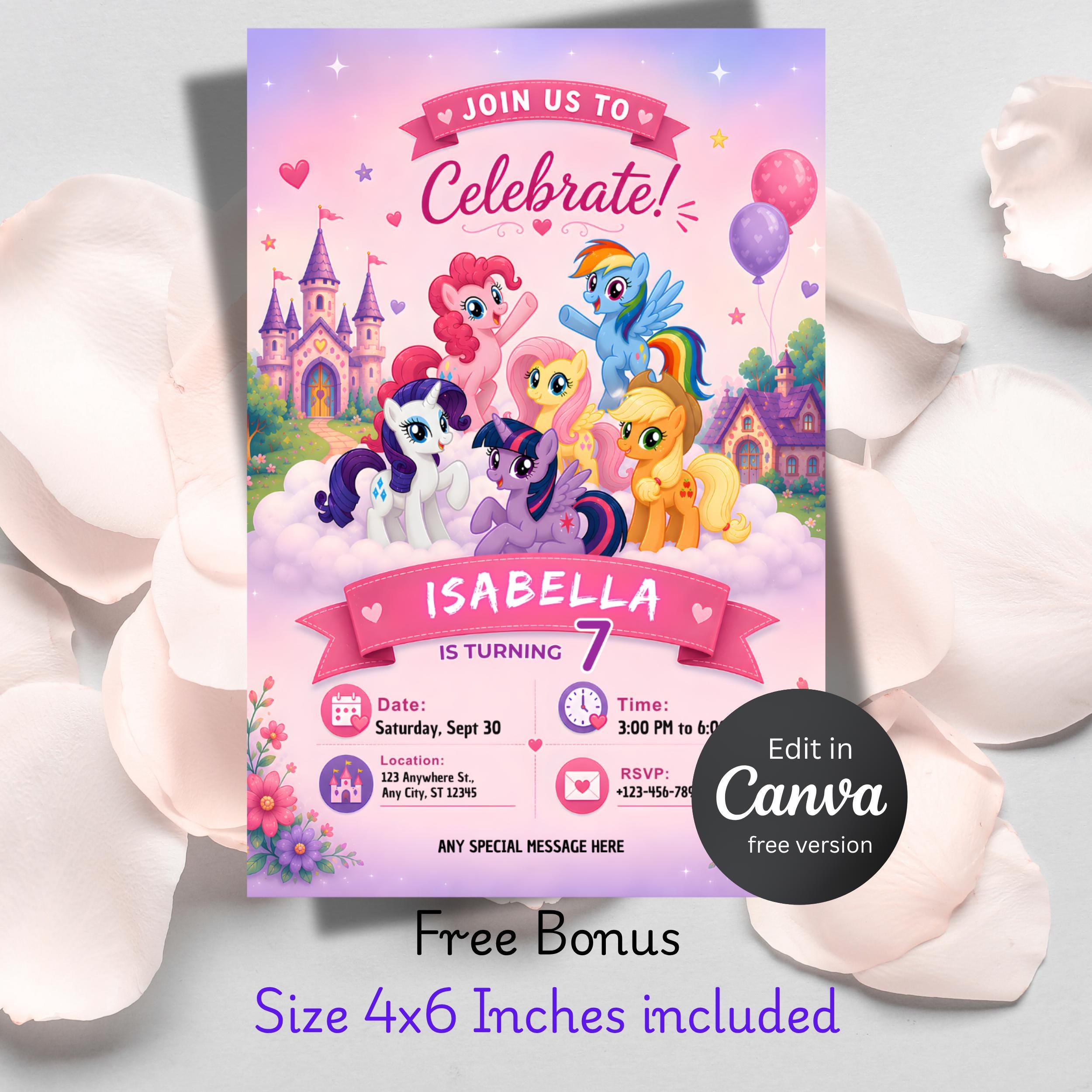 My Little Pony Birthday Invitation Template β Free Canva Editable 5 My Little Pony Birthday Invitation Template β Free Canva Editable - Image 5