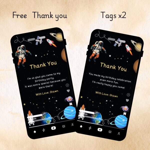 Space Birthday Party Invitation – Editable Astronaut, Galaxy & Rocket Canva Template