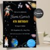 Space Birthday Party Invitation – Editable Astronaut, Galaxy & Rocket Canva Template