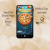 Pizza Party Video Invitation: Editable Birthday Template (Digital Download) Pizza Party Birthday Invitation Digital Download and editable