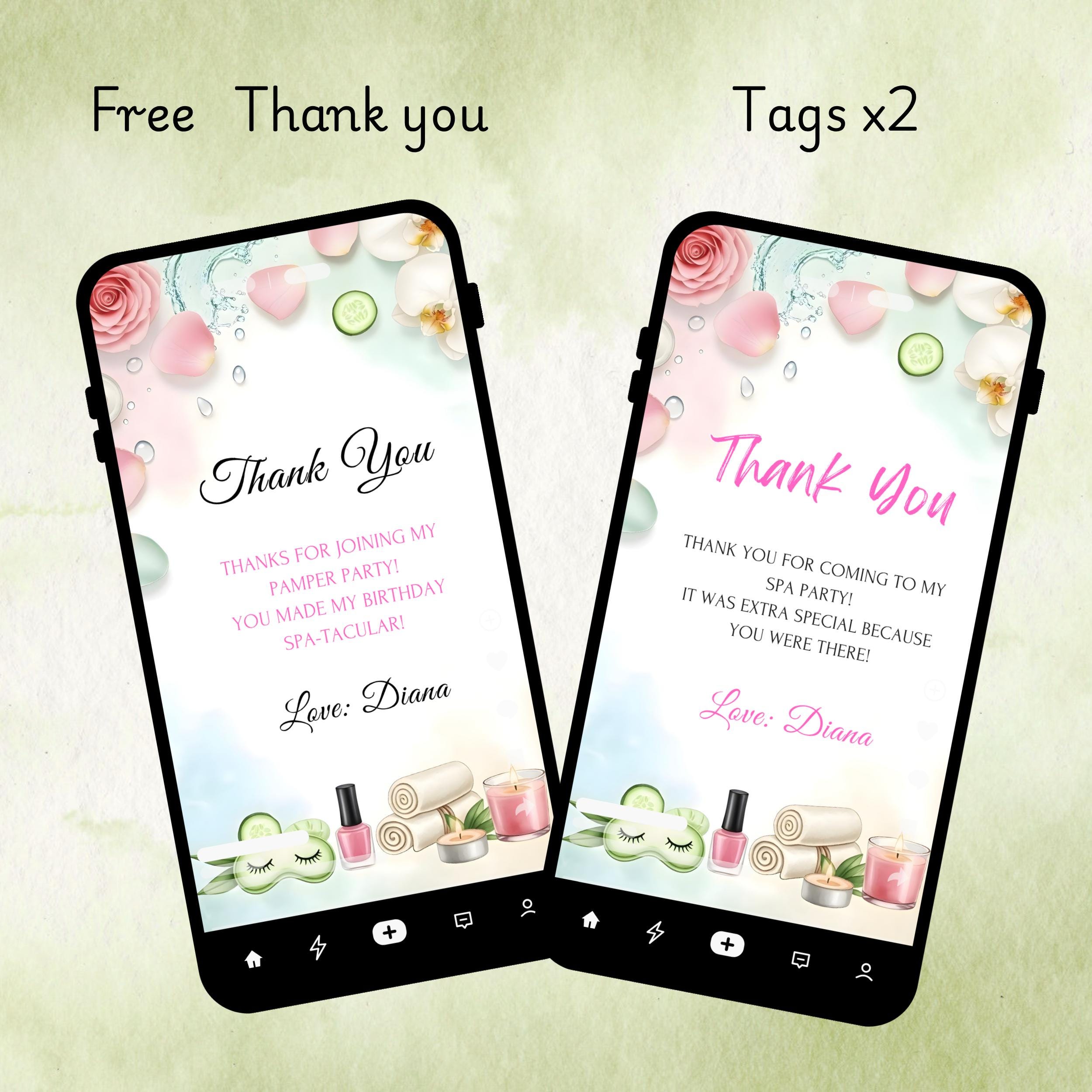 Spa Birthday Party Invitation | Editable Pink Canva Template 3 Spa Birthday Party Invitation | Editable Pink Canva Template - Image 3