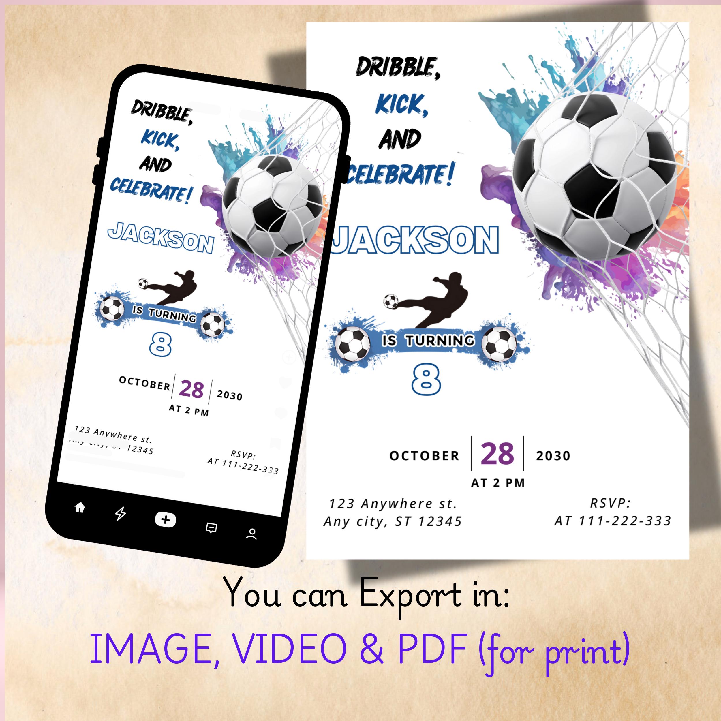 Soccer Birthday Invitation - Image 2
