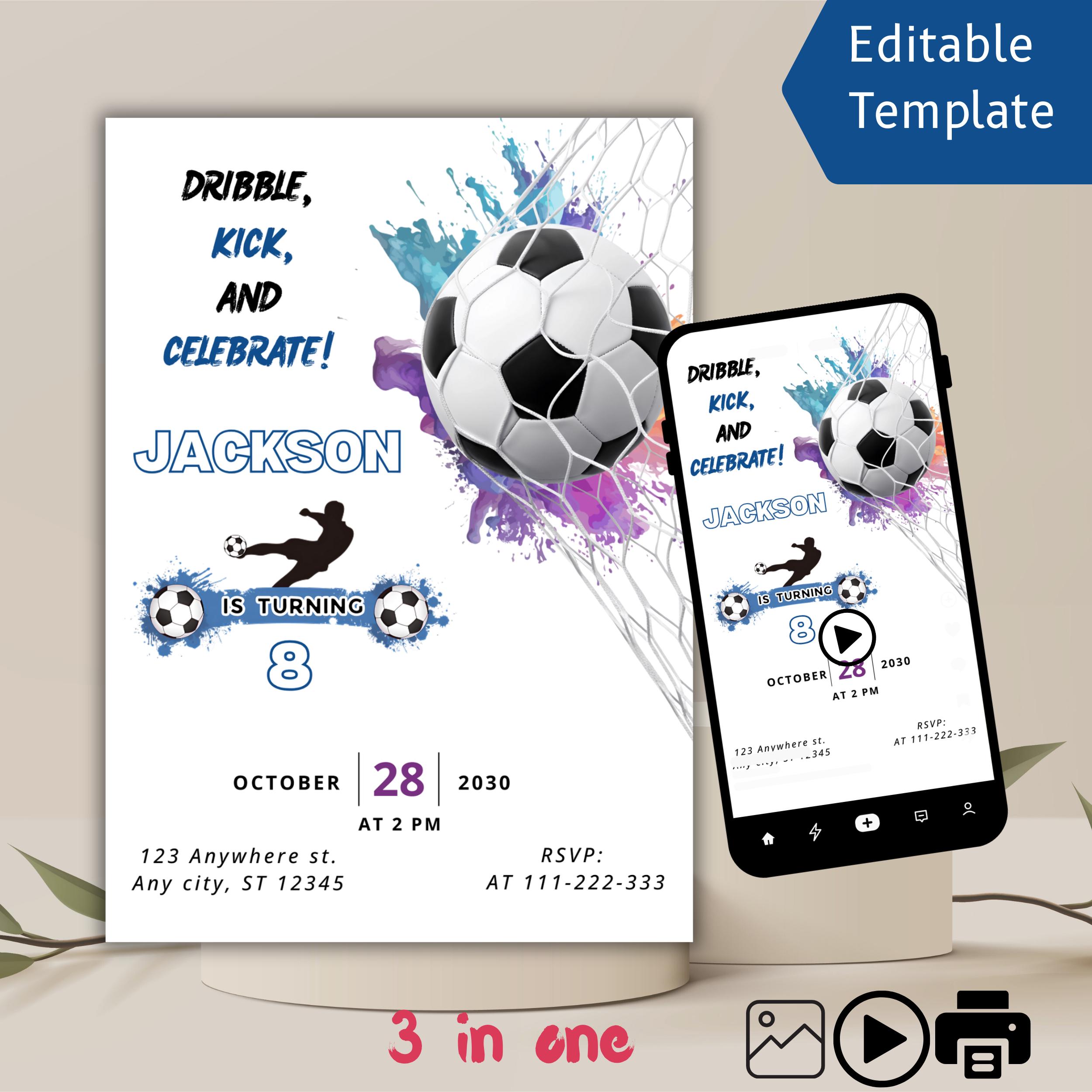 Soccer Birthday Invitation
