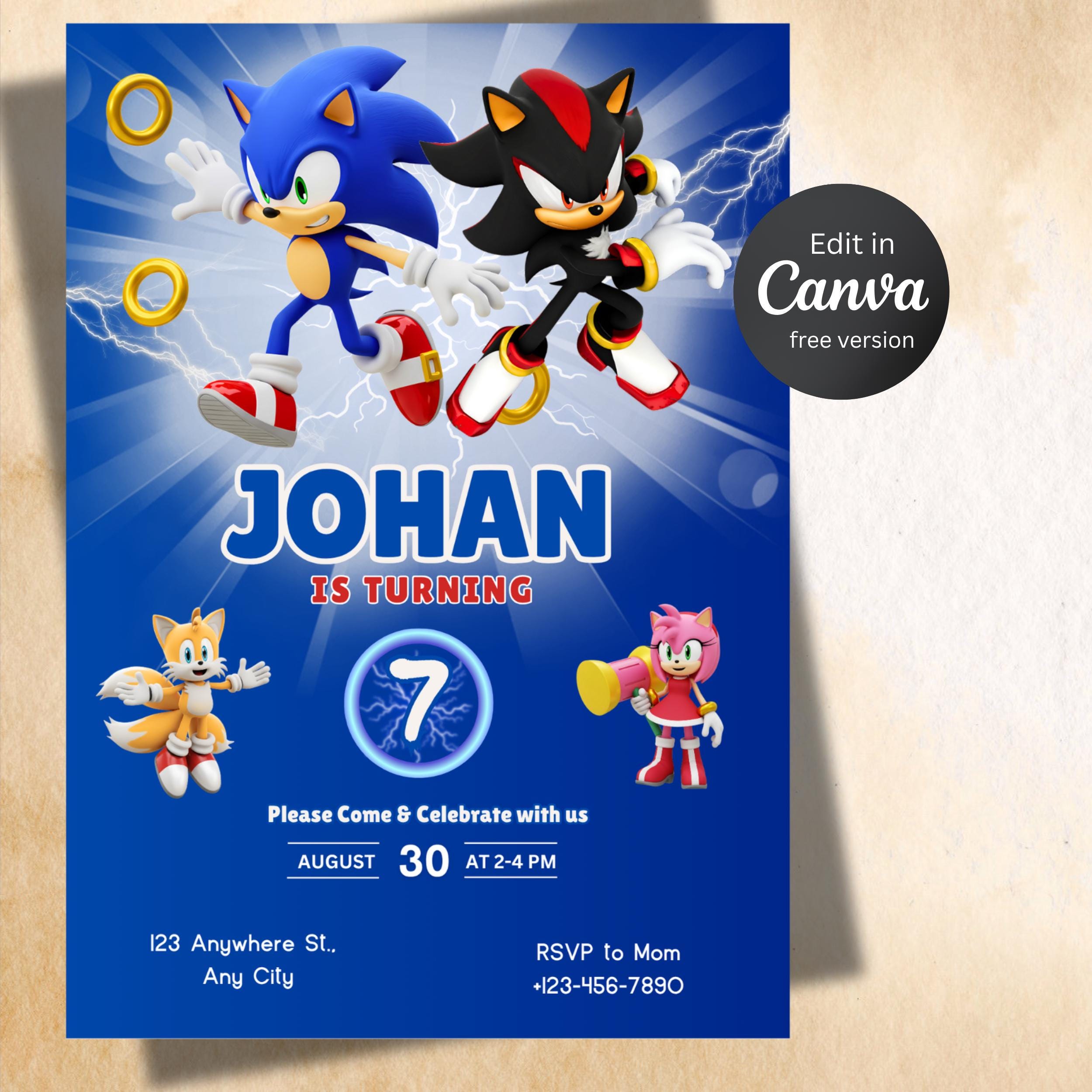 Sonic Birthday Invitation – Editable Canva Video 3 Sonic Birthday Invitation – Editable Canva Video - Image 3