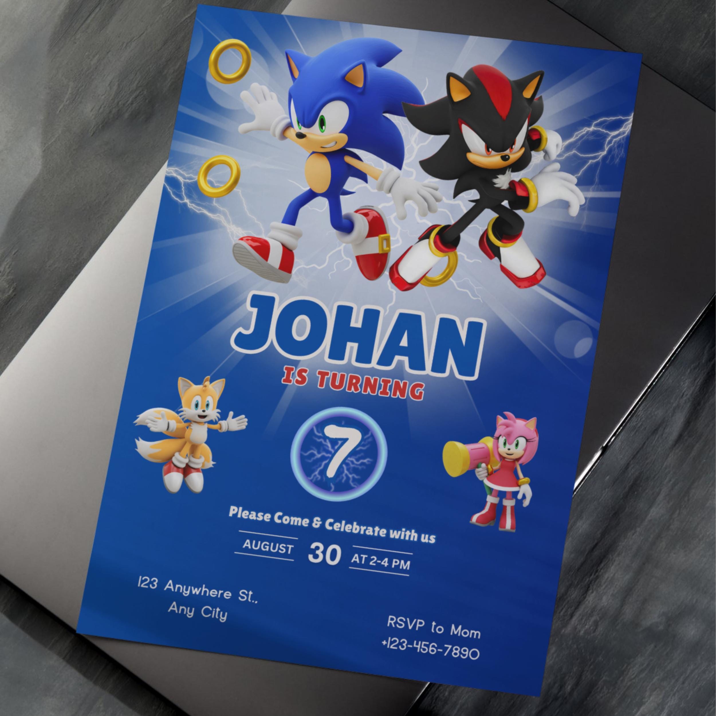 Sonic Birthday Invitation – Editable Canva Video 7 Sonic Birthday Invitation – Editable Canva Video - Image 7